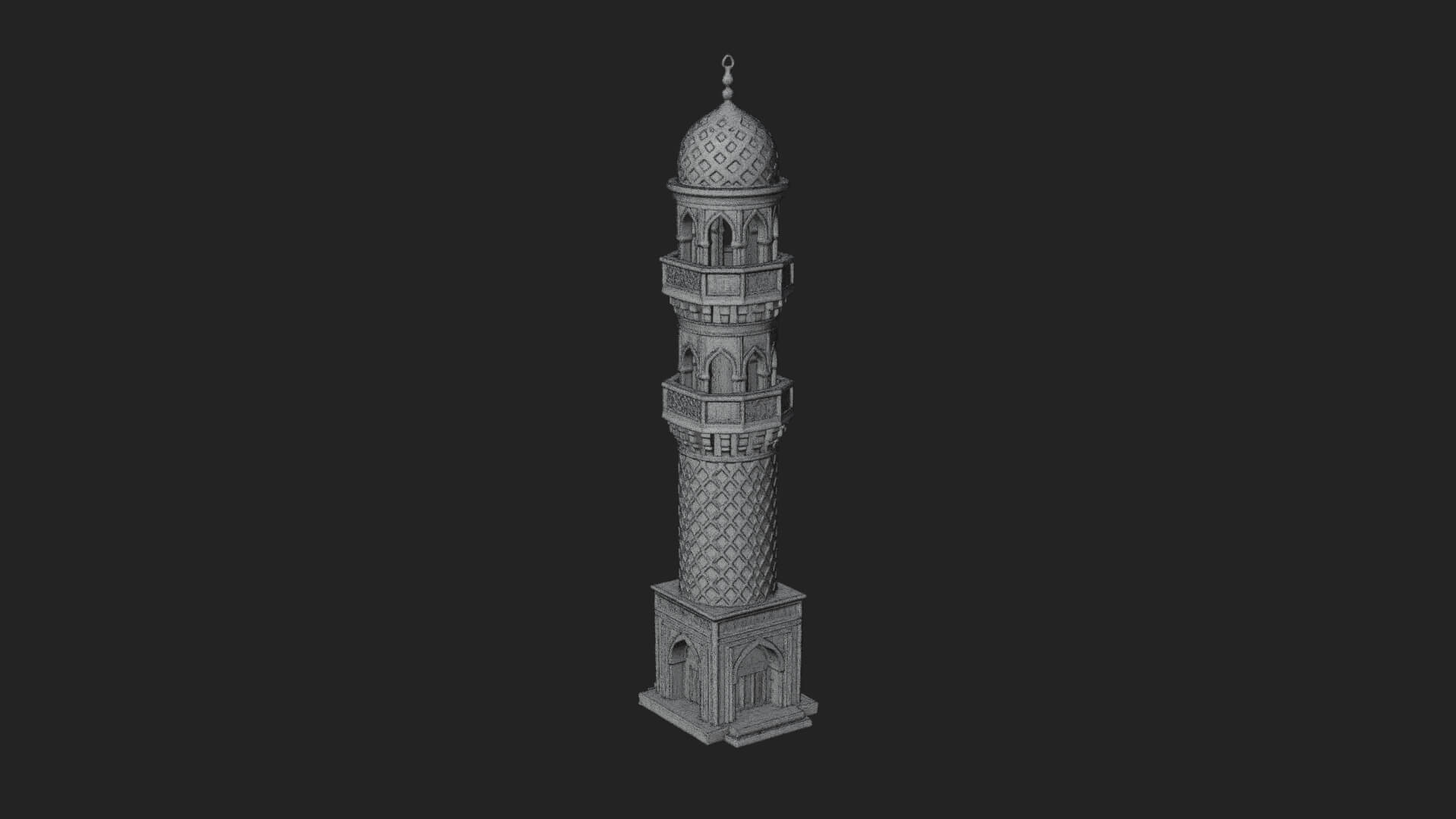 Minaret Stone Tower Design 4 3D Print Model 3D Model