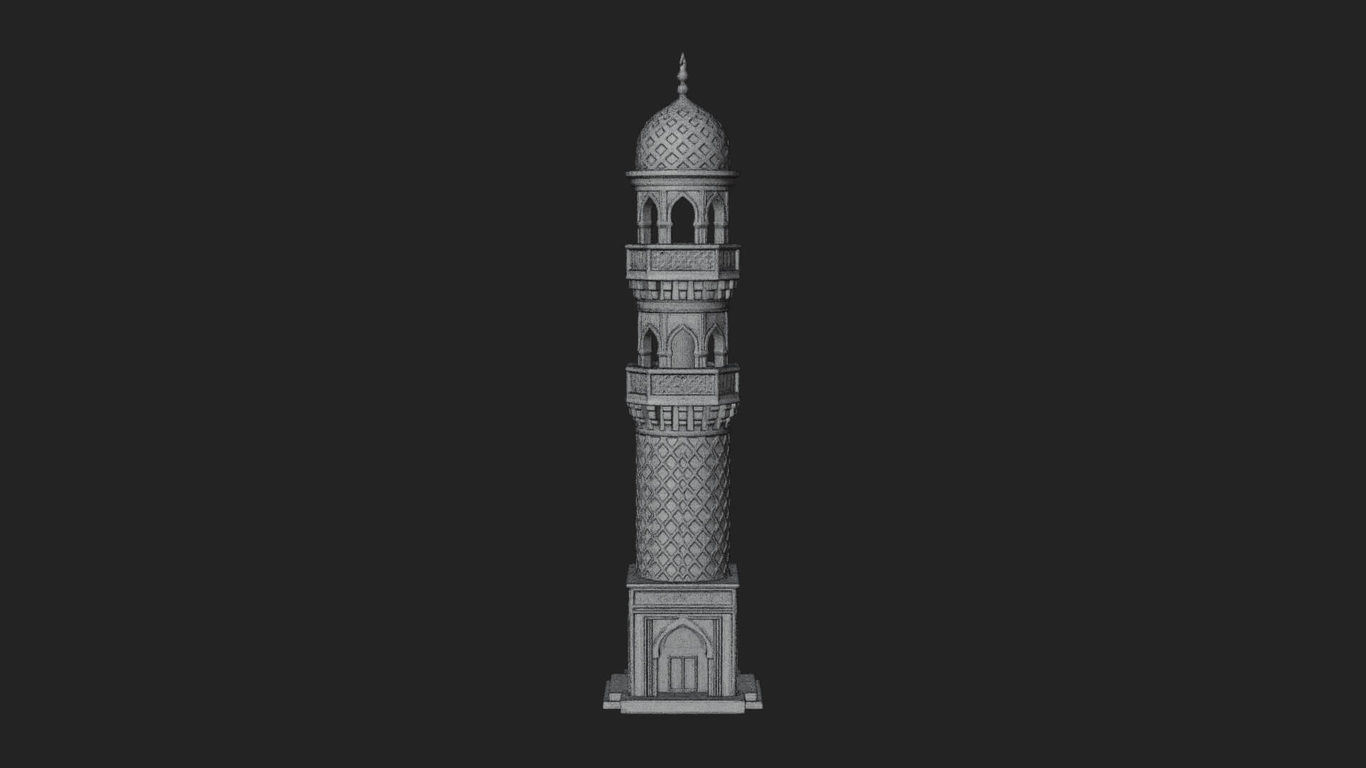 Minaret Stone Tower Design 4 3D Print Model 3D Model