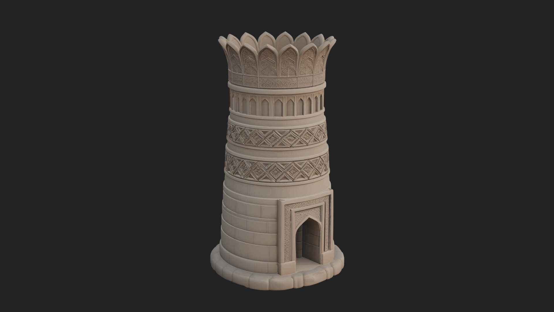Minaret Stone Tower Design 5 3D Print Model 3D Model