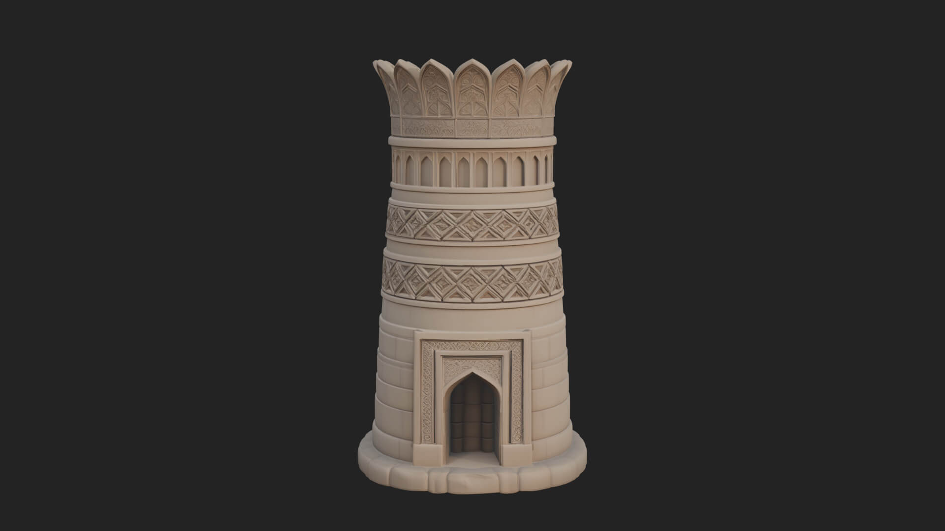 Minaret Stone Tower Design 5 3D Print Model 3D Model