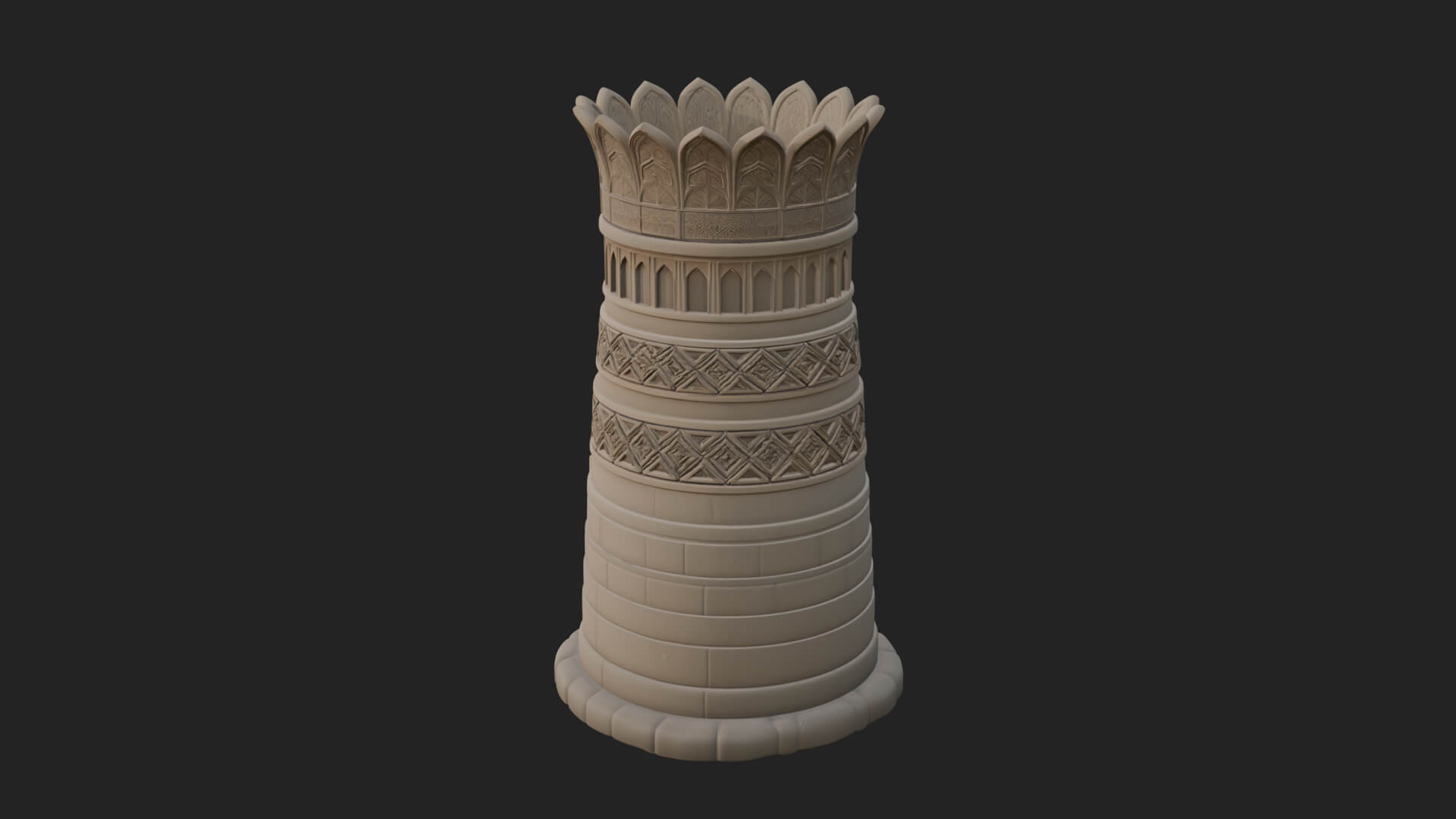 Minaret Stone Tower Design 5 3D Print Model 3D Model