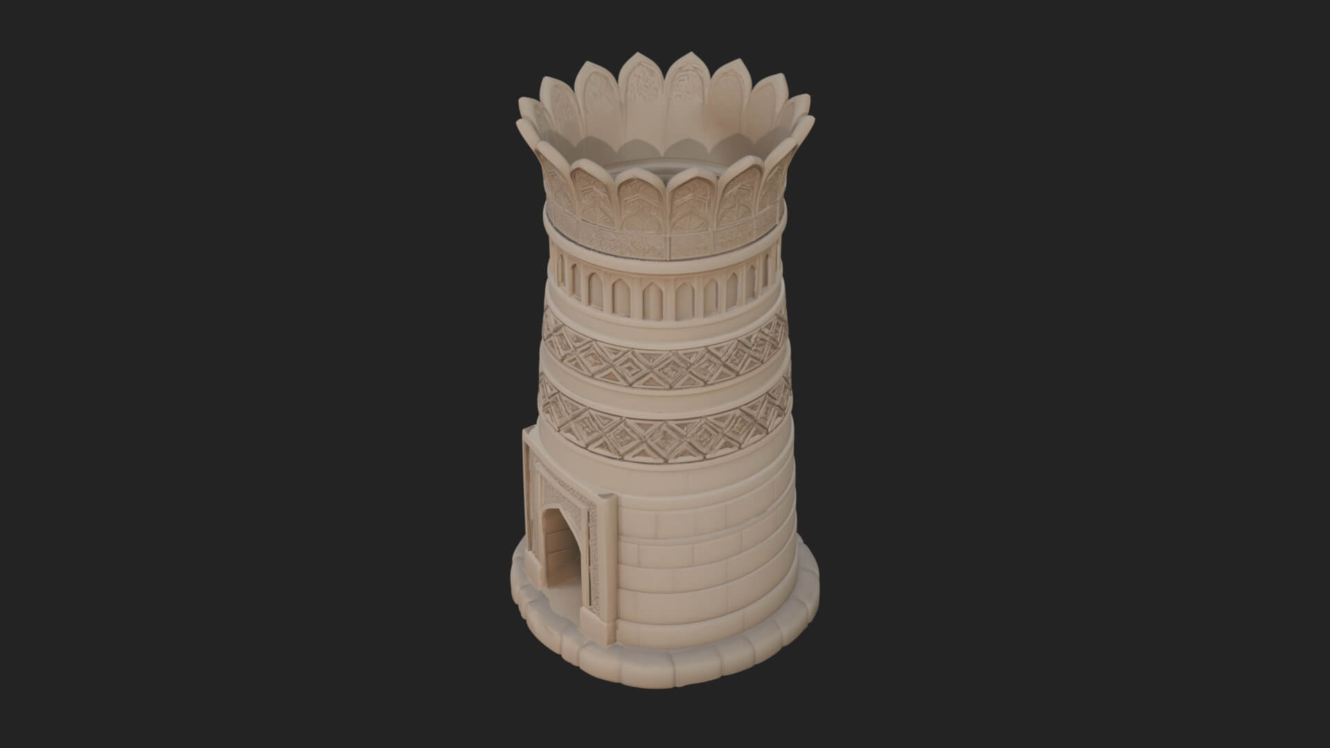 Minaret Stone Tower Design 5 3D Print Model 3D Model