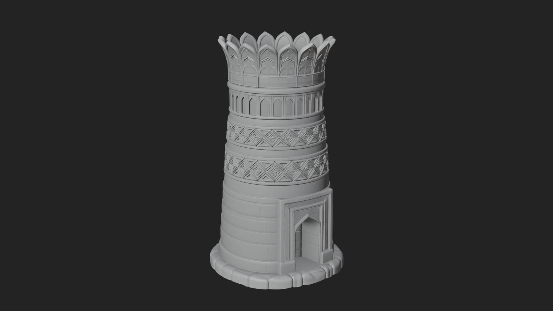 Minaret Stone Tower Design 5 3D Print Model 3D Model