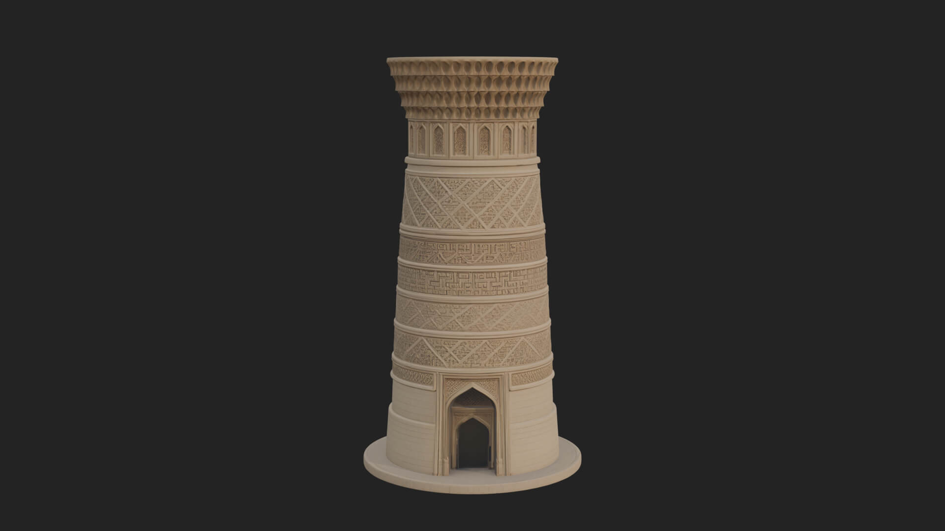 Minaret Stone Tower Design 6 3D Print Model 3D Model