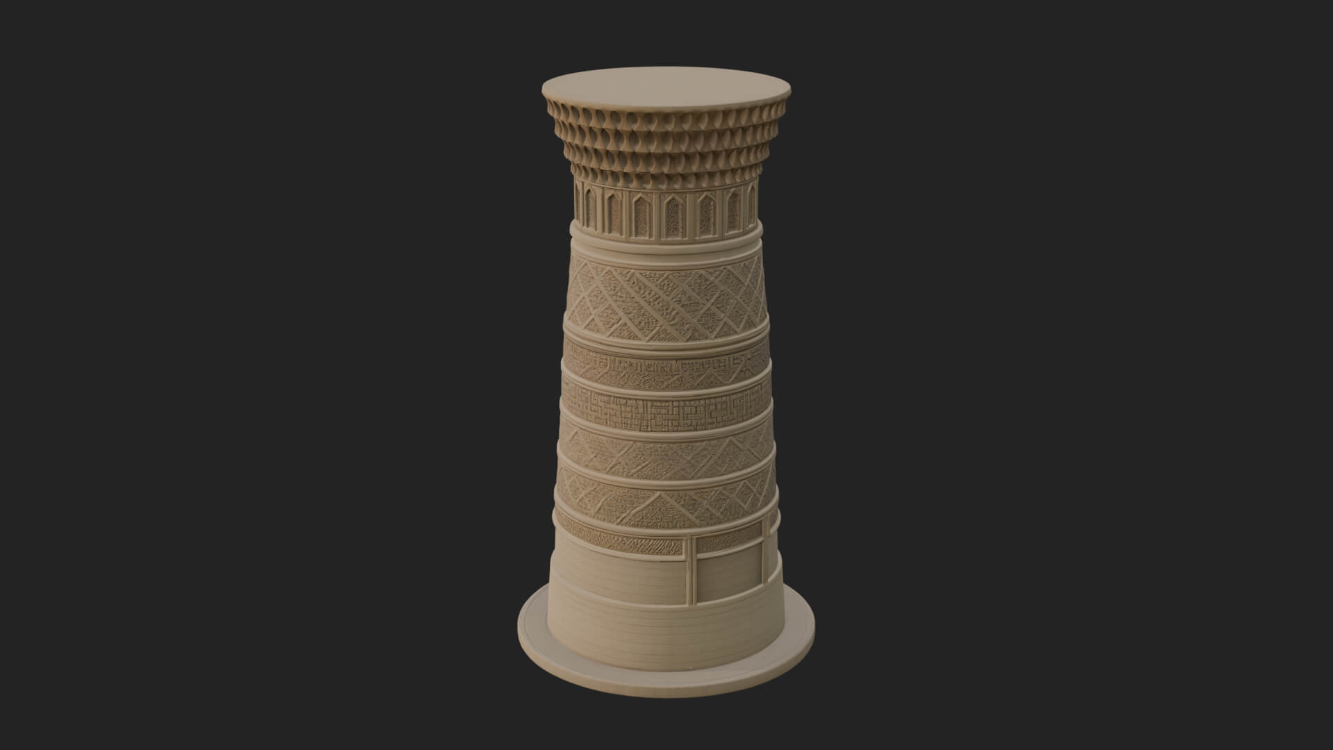 Minaret Stone Tower Design 6 3D Print Model 3D Model