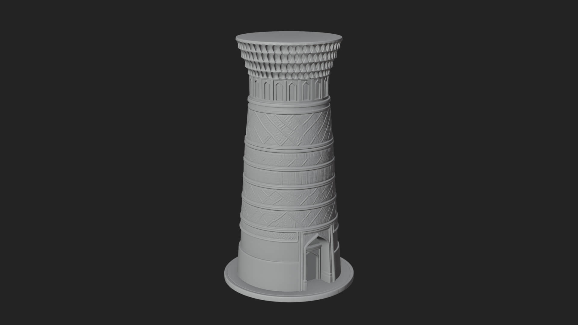Minaret Stone Tower Design 6 3D Print Model 3D Model