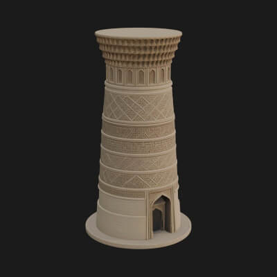 Minaret Stone Tower Design 6 3D Print Model