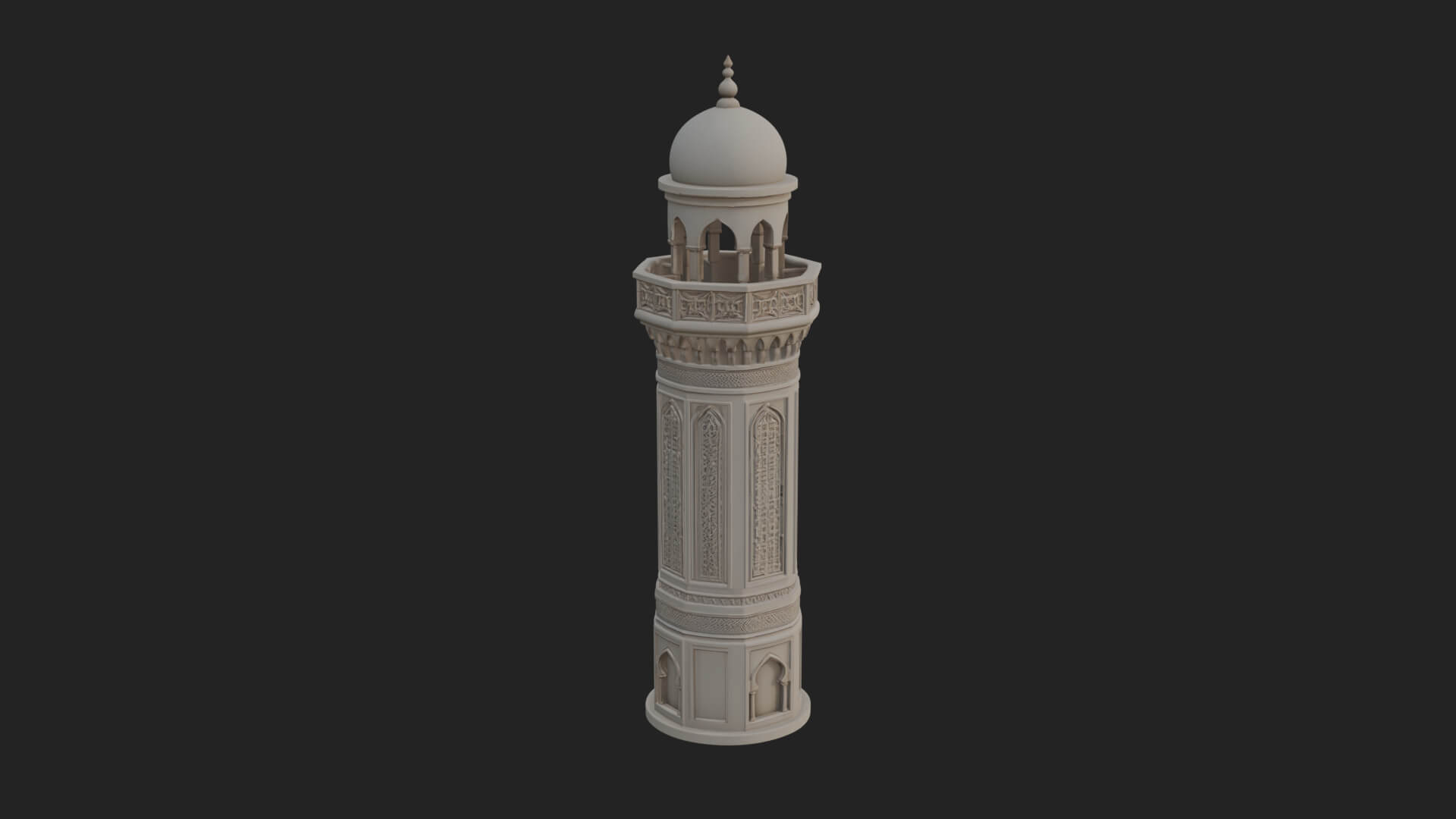 Minaret Stone Tower Design 7 3D Print Model 3D Model