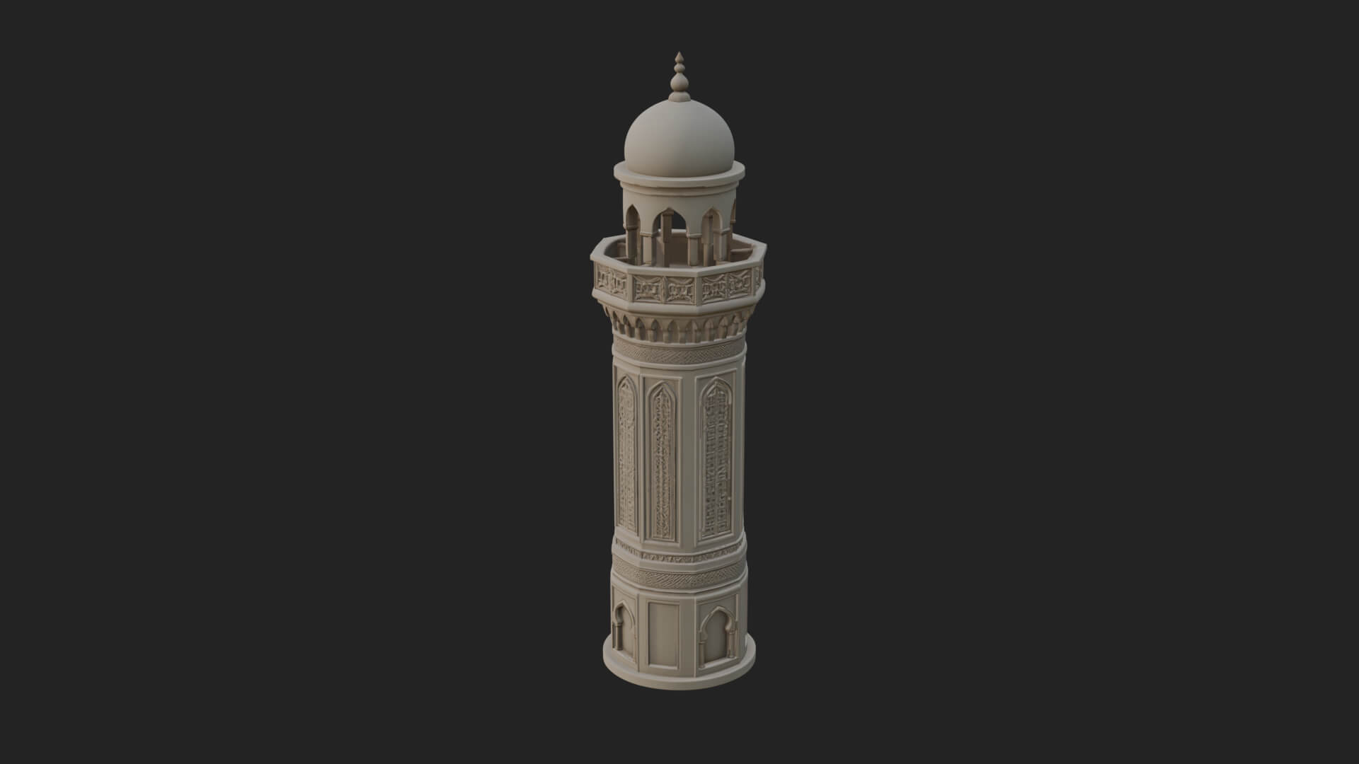 Minaret Stone Tower Design 7 3D Print Model 3D Model