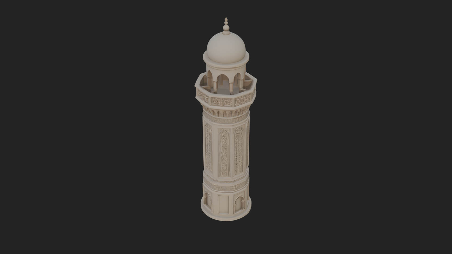 Minaret Stone Tower Design 7 3D Print Model 3D Model