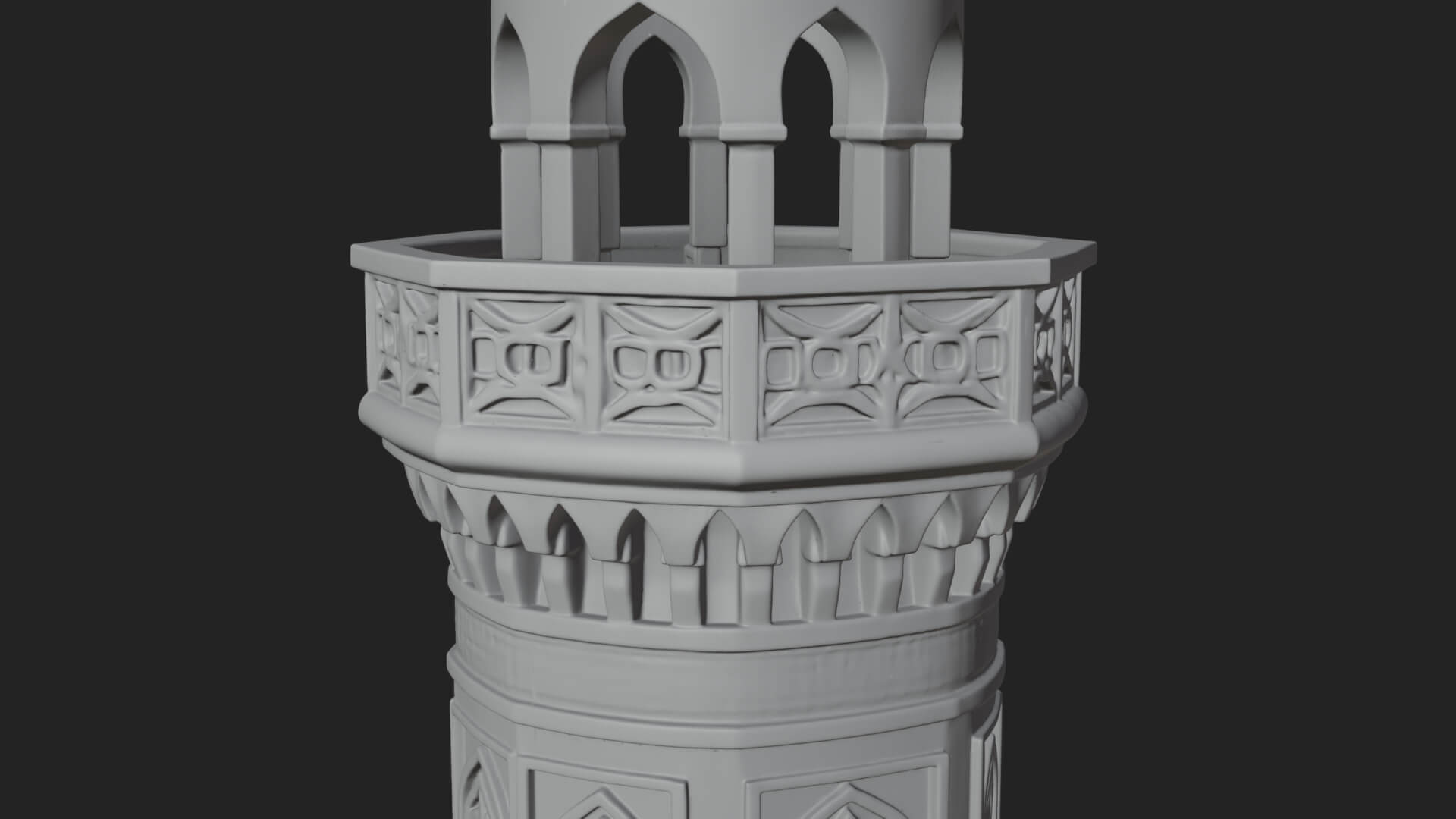 Minaret Stone Tower Design 7 3D Print Model 3D Model
