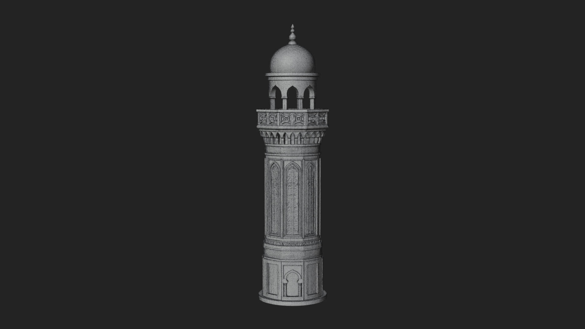 Minaret Stone Tower Design 7 3D Print Model 3D Model
