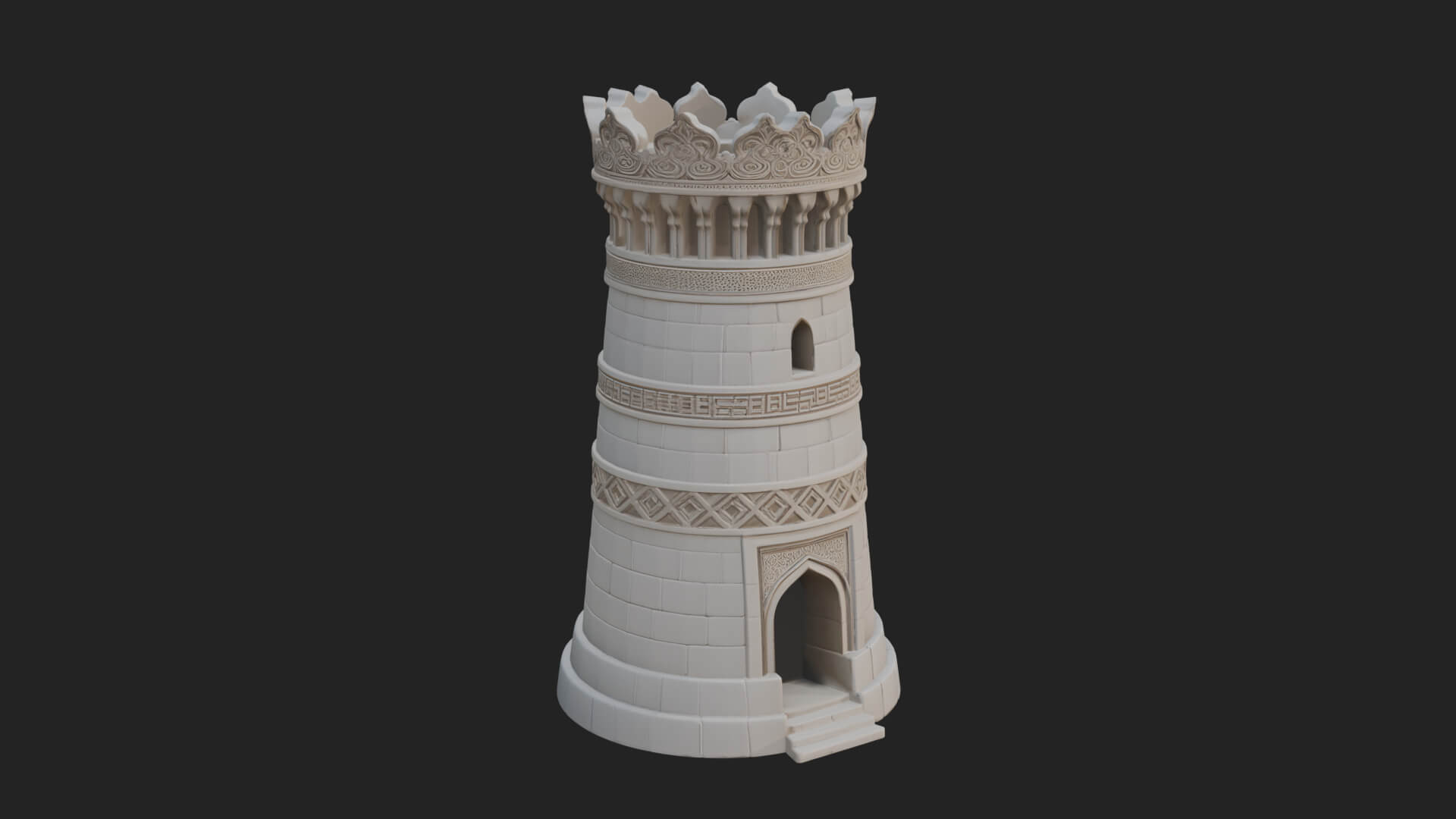 Minaret Stone Tower Design 8 3D Print Model 3D Model