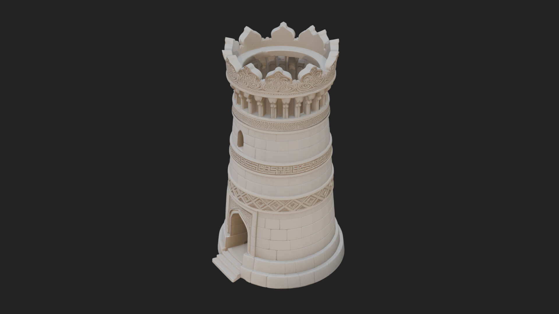 Minaret Stone Tower Design 8 3D Print Model 3D Model
