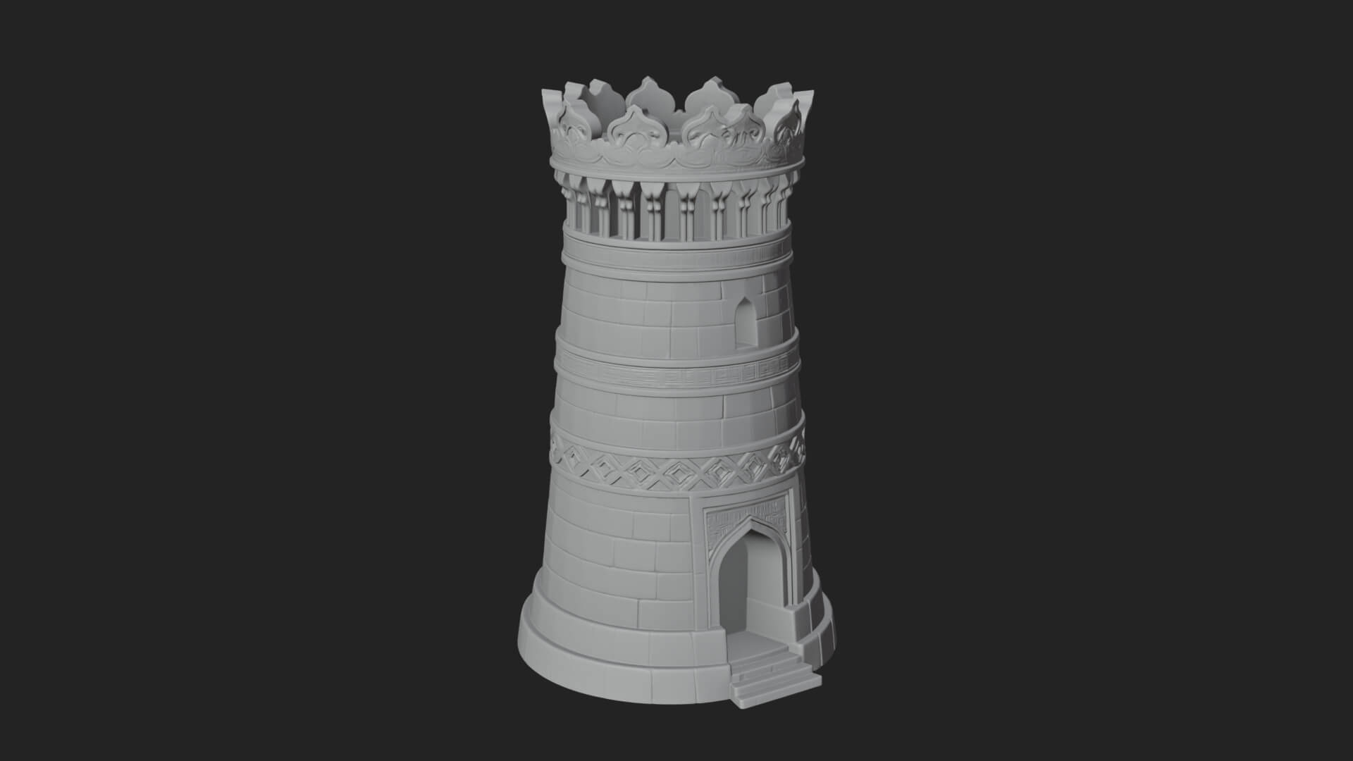 Minaret Stone Tower Design 8 3D Print Model 3D Model