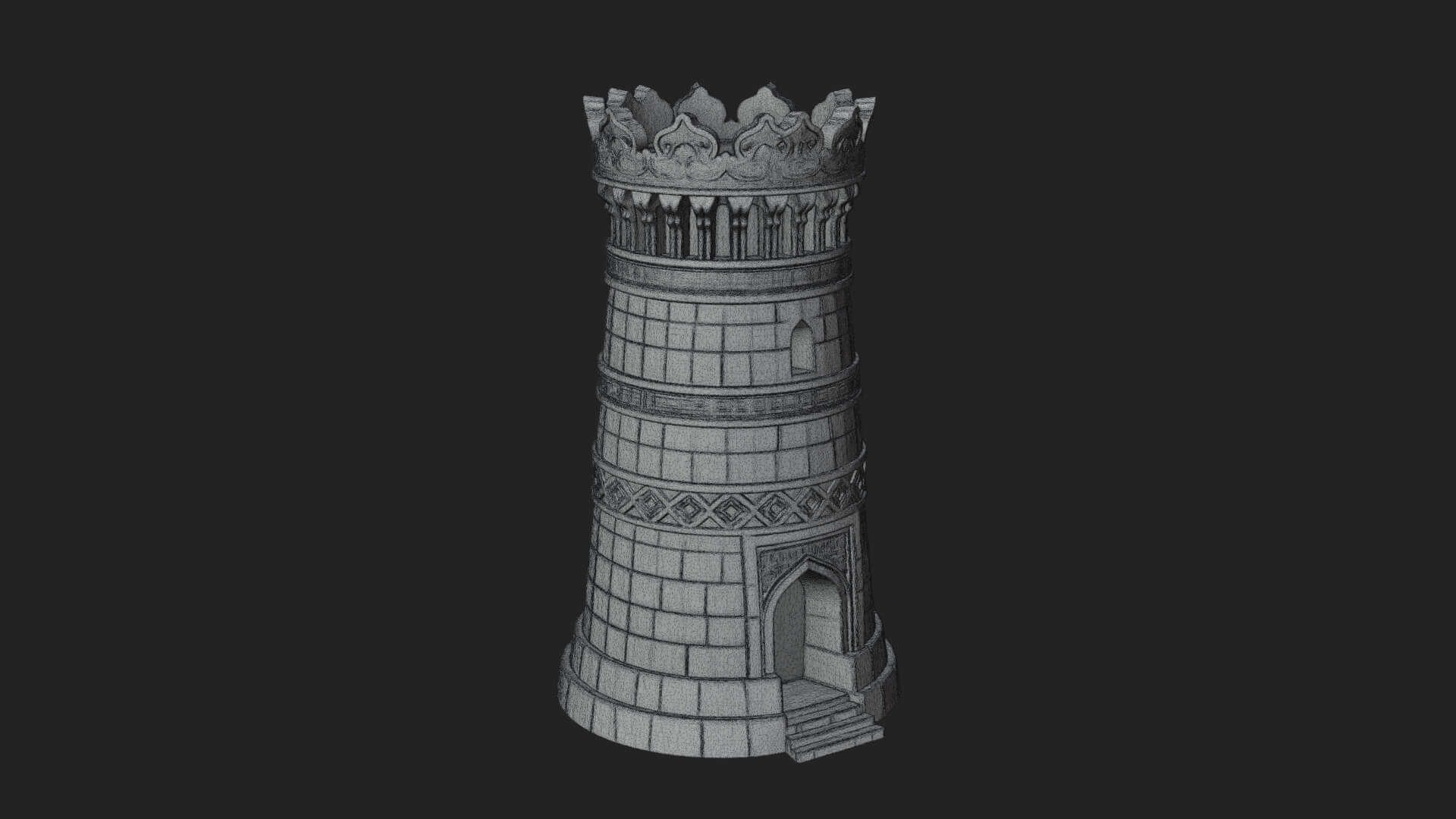 Minaret Stone Tower Design 8 3D Print Model 3D Model