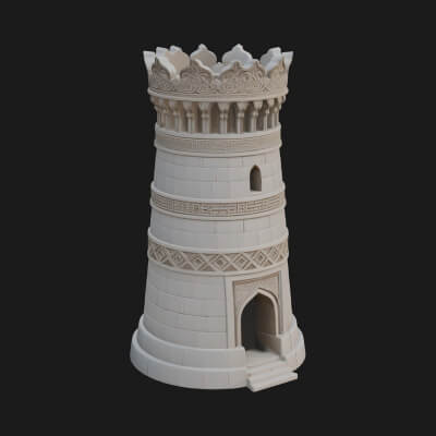 Minaret Stone Tower Design 8 3D Print Model