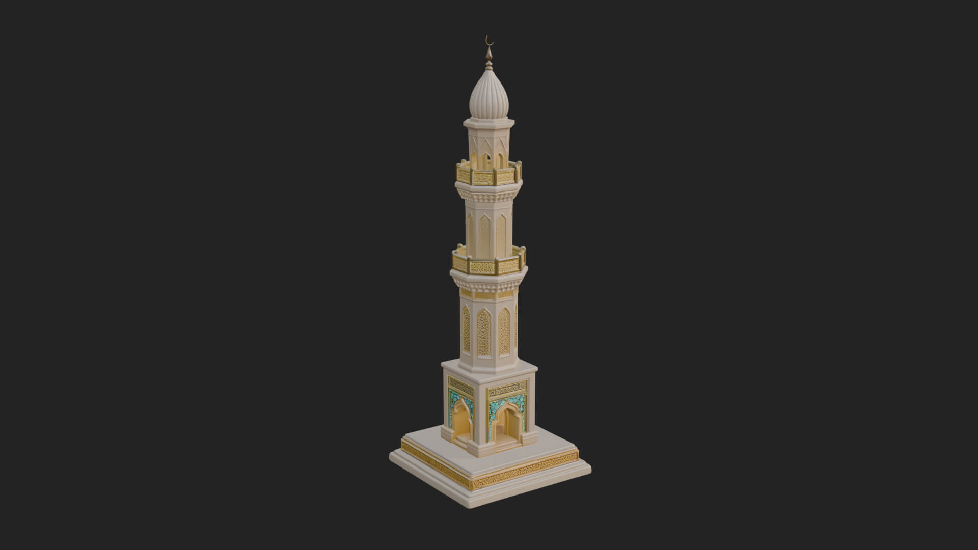Minaret Stone Tower Design 9 3D Print Model 3D Model