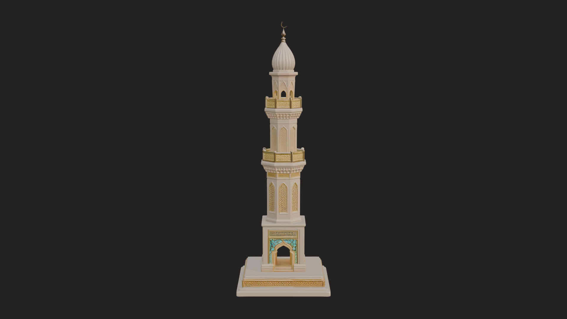 Minaret Stone Tower Design 9 3D Print Model 3D Model