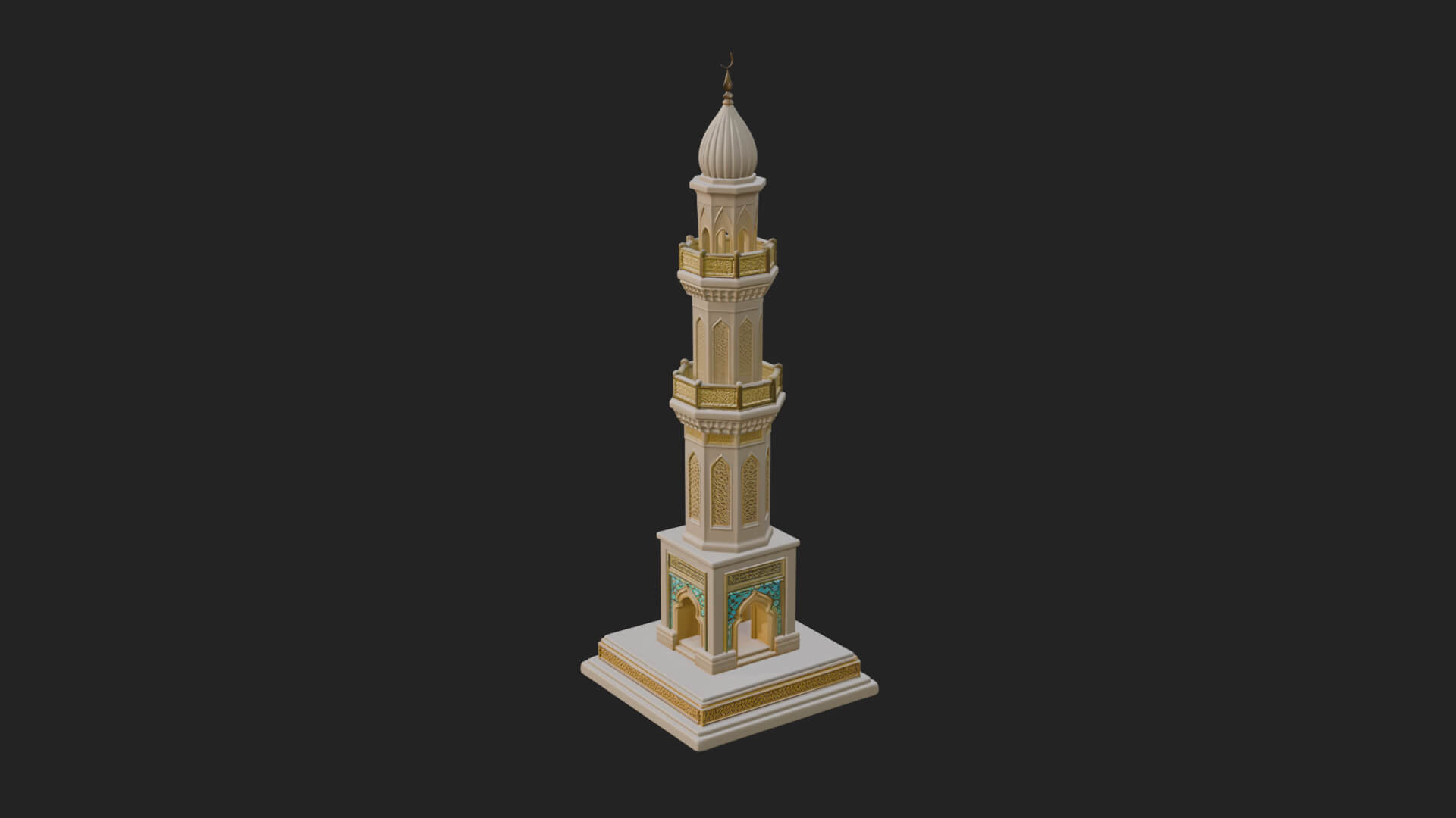 Minaret Stone Tower Design 9 3D Print Model 3D Model