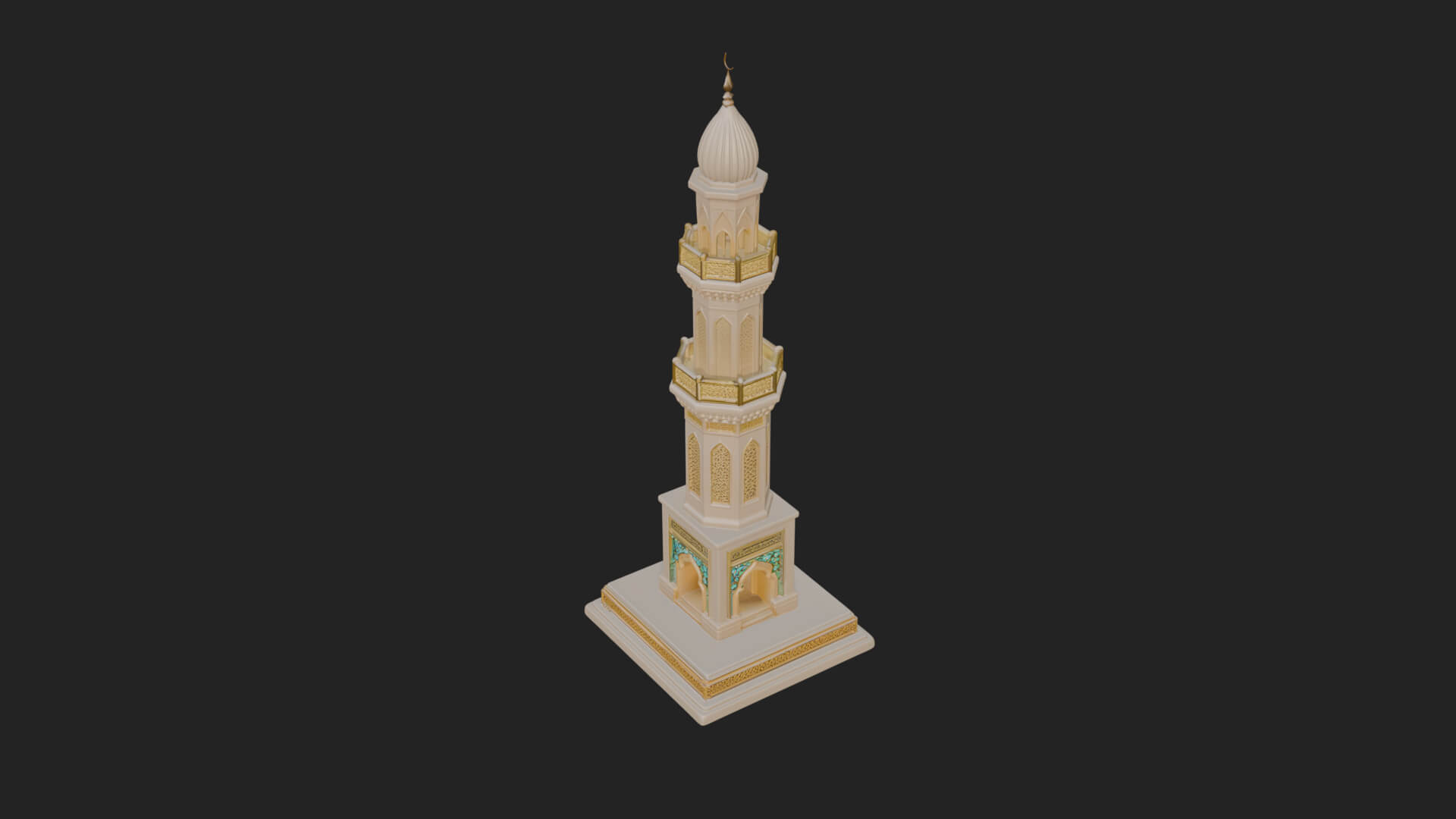 Minaret Stone Tower Design 9 3D Print Model 3D Model