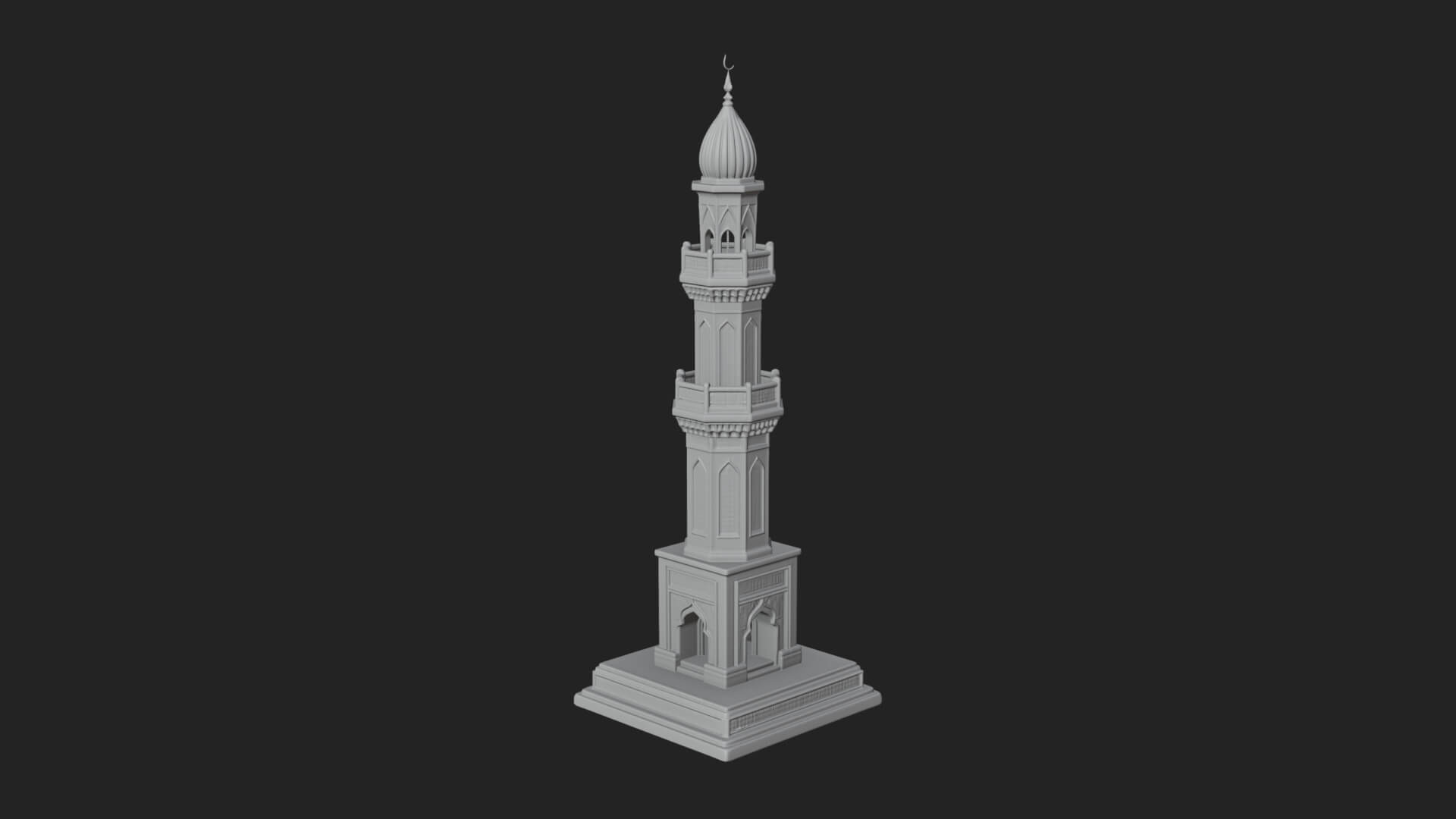 Minaret Stone Tower Design 9 3D Print Model 3D Model