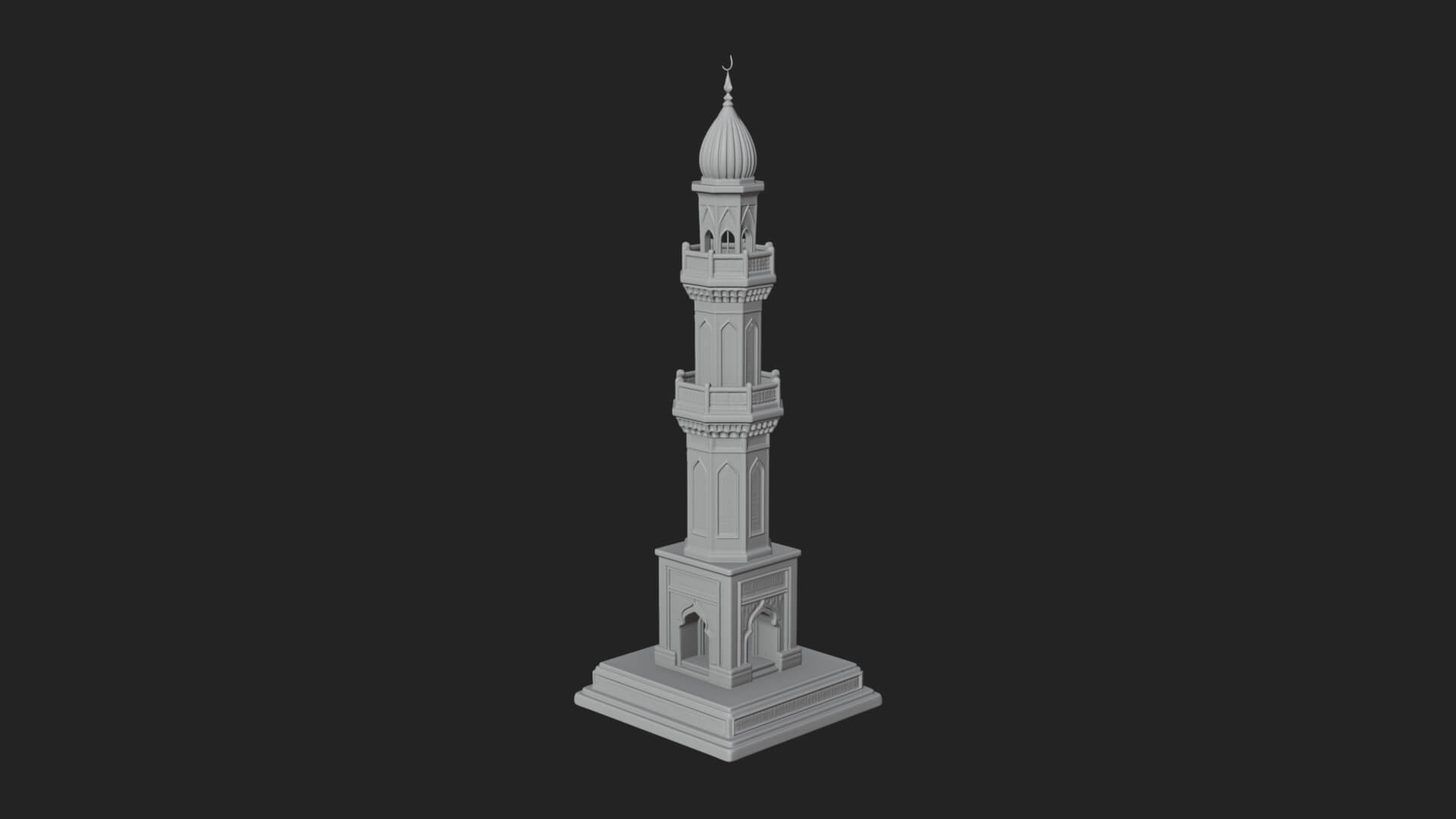 Minaret Stone Tower Design 9 3D Print Model 3D Model