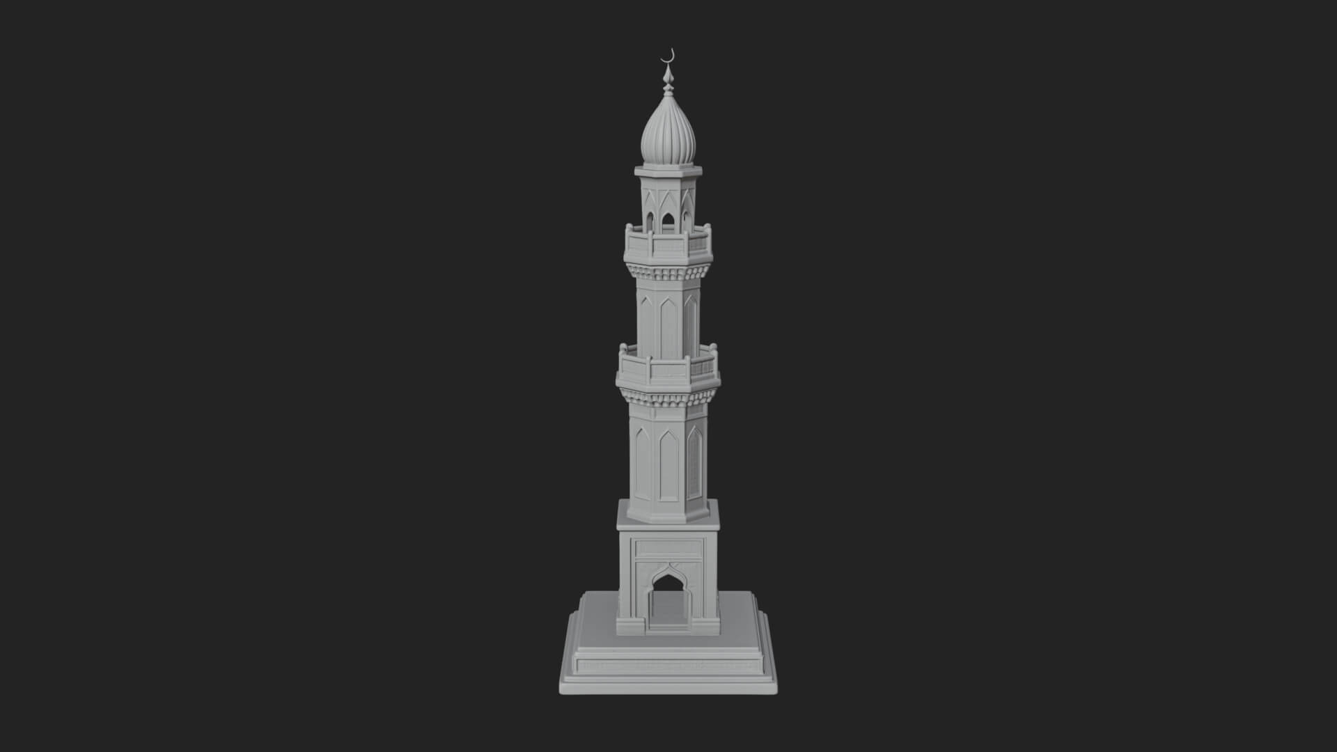 Minaret Stone Tower Design 9 3D Print Model 3D Model
