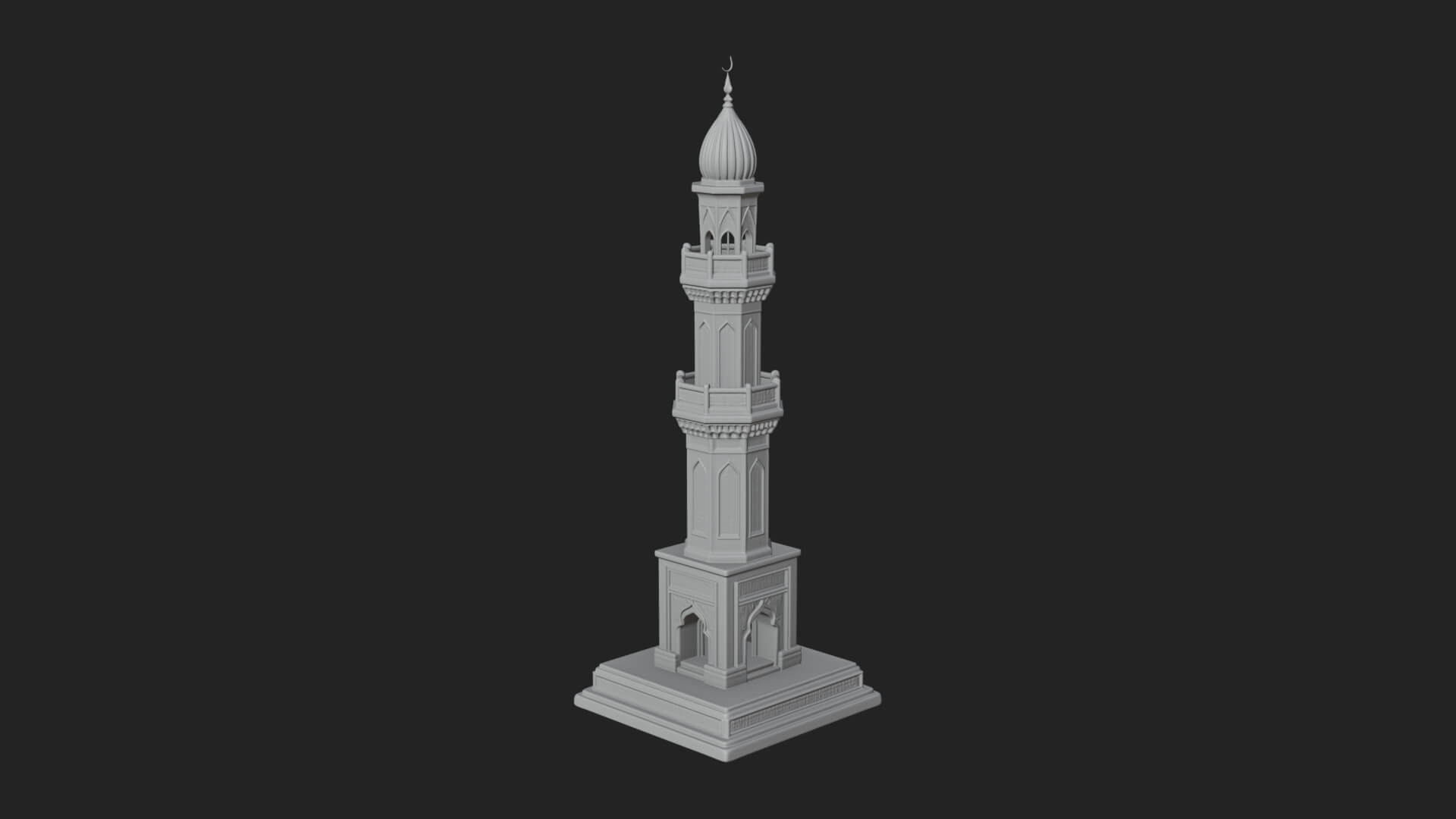 Minaret Stone Tower Design 9 3D Print Model 3D Model