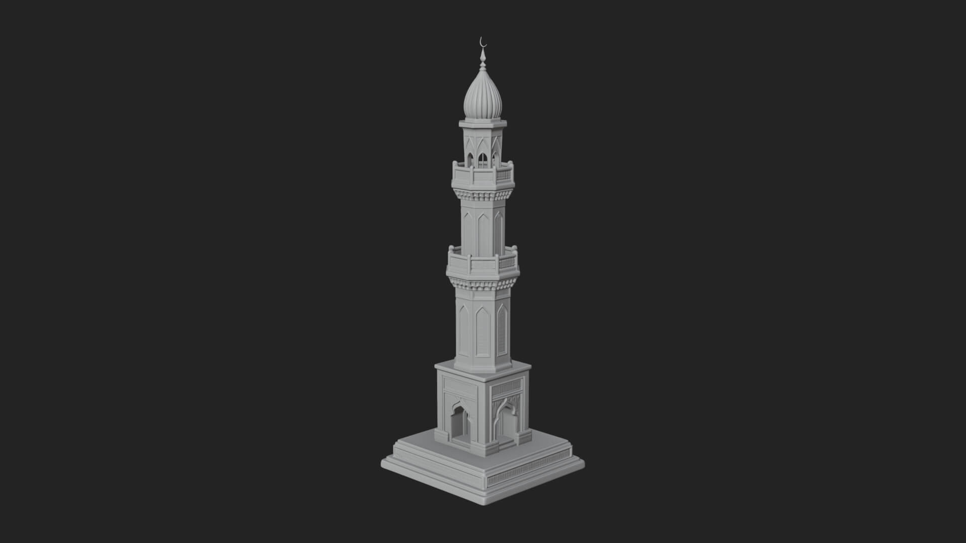 Minaret Stone Tower Design 9 3D Print Model 3D Model
