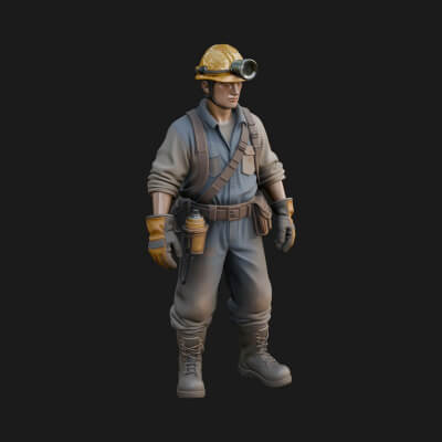 Miner Man Statue Design 1 3D Print Model