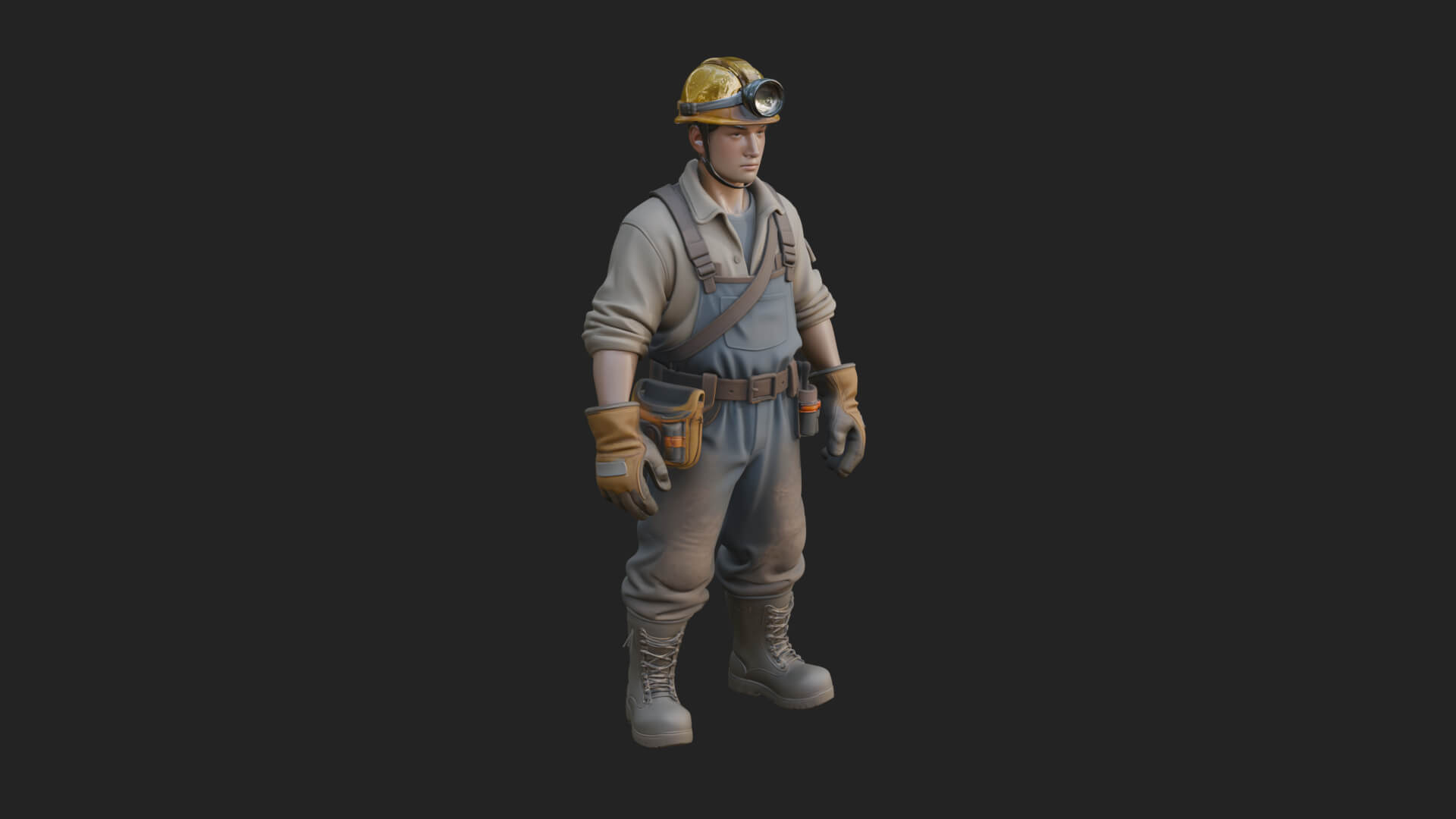 Miner man Statue Design 2 3D Print Model 3D Model