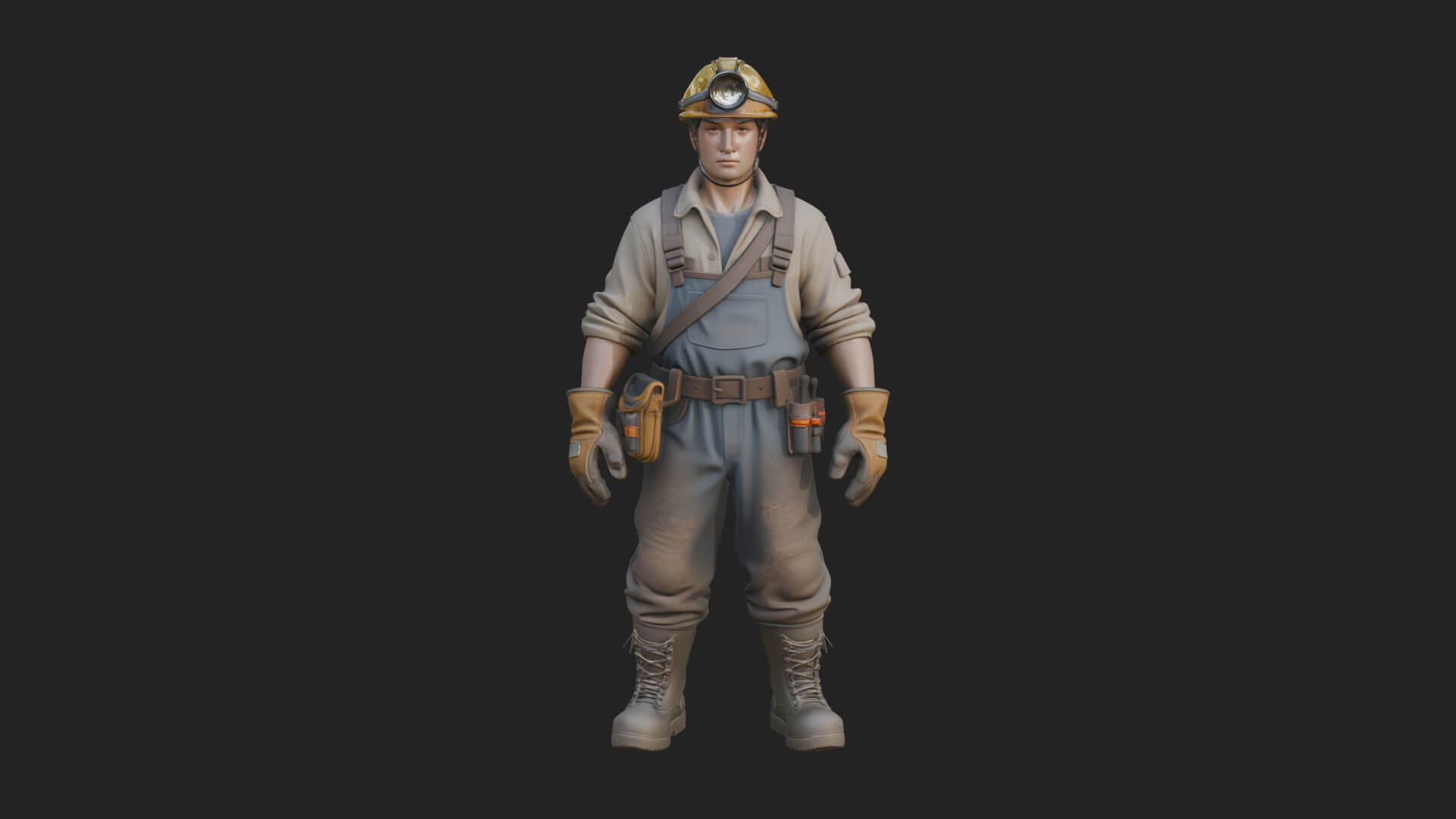 Miner man Statue Design 2 3D Print Model 3D Model