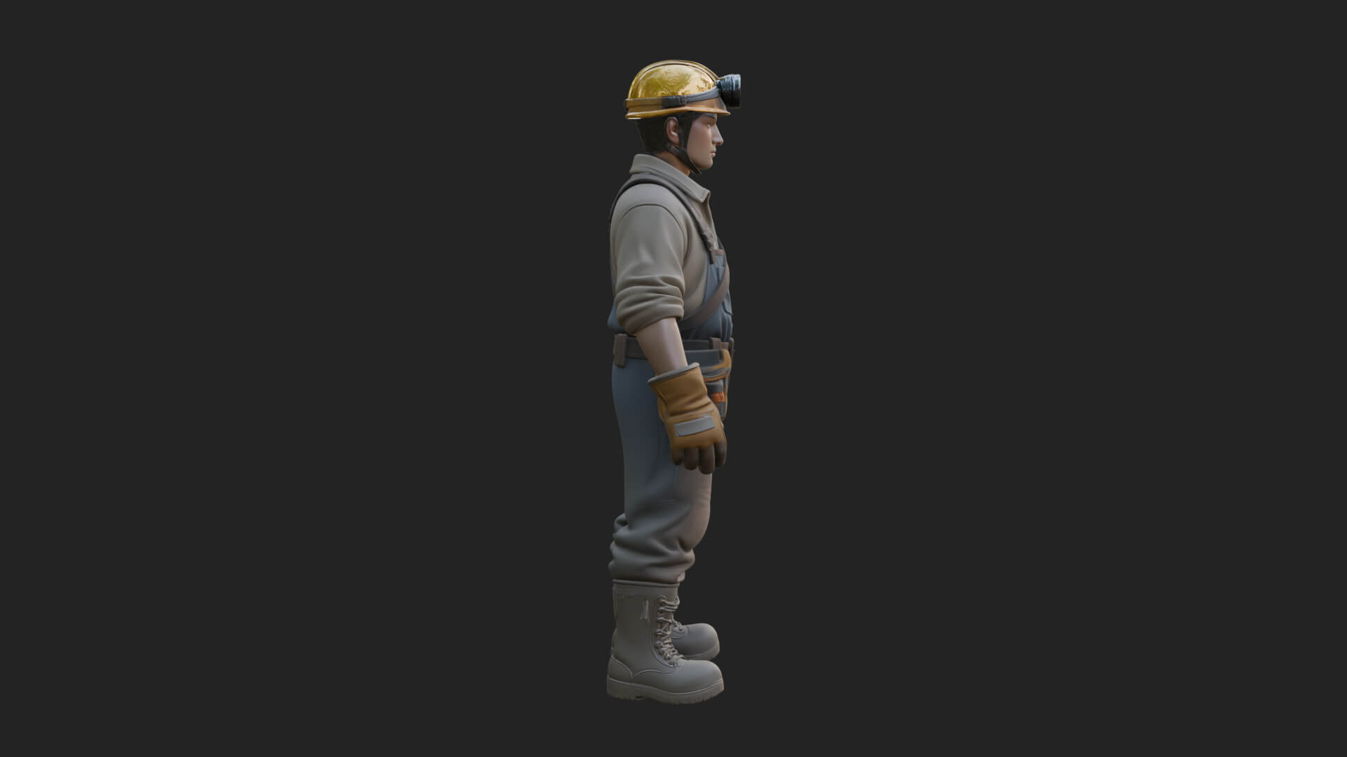 Miner man Statue Design 2 3D Print Model 3D Model