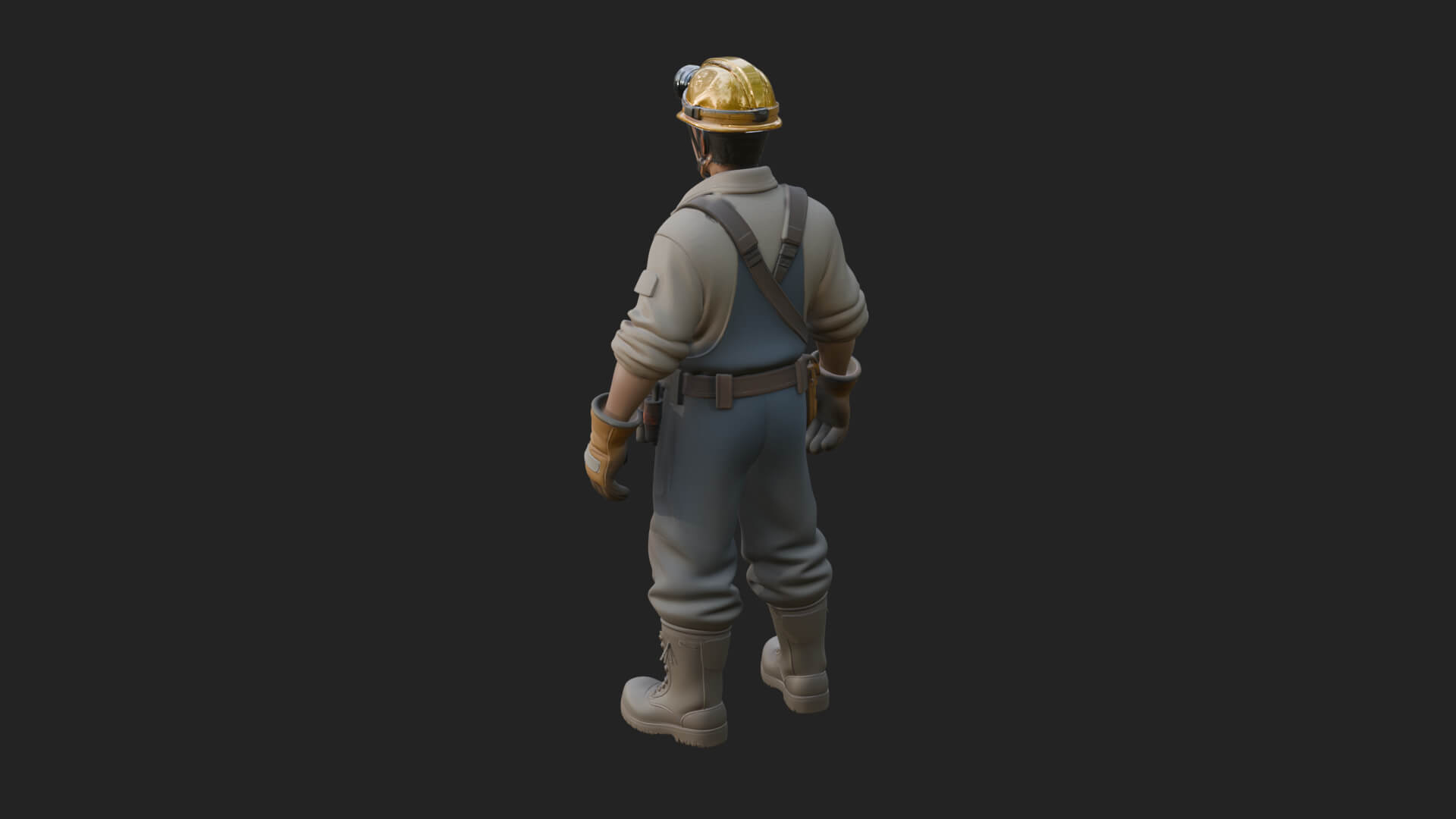 Miner man Statue Design 2 3D Print Model 3D Model