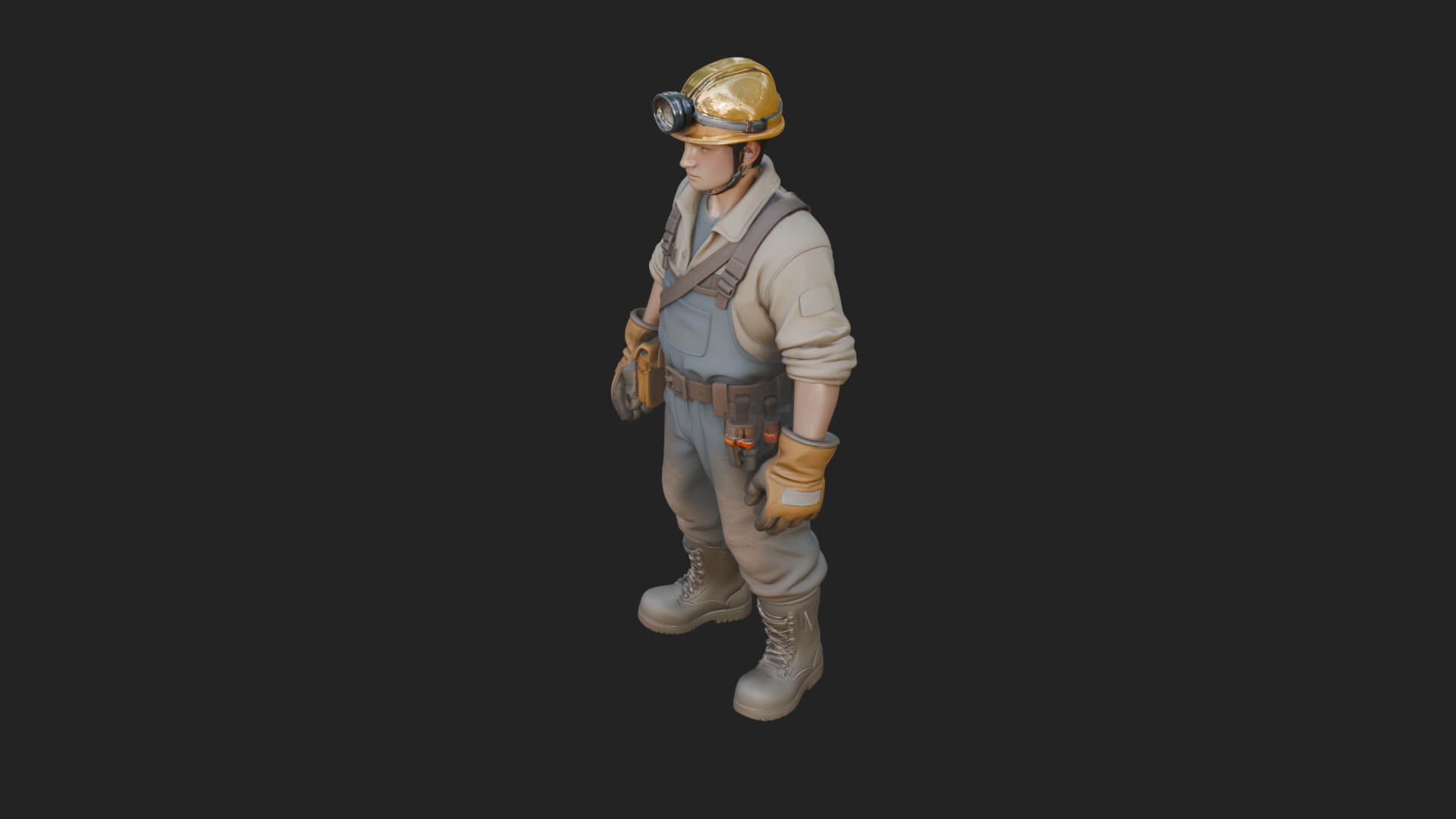 Miner man Statue Design 2 3D Print Model 3D Model
