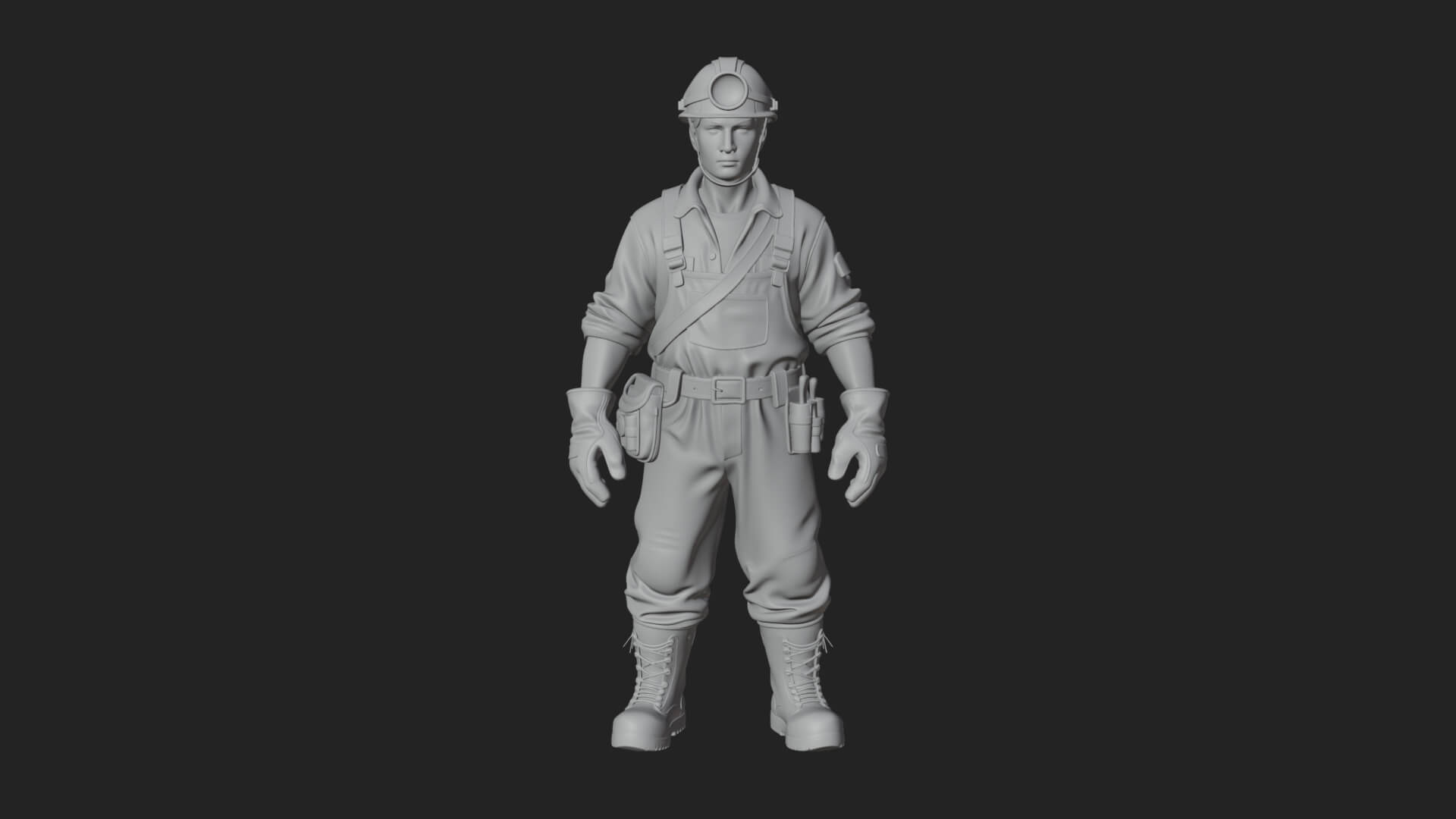 Miner man Statue Design 2 3D Print Model 3D Model
