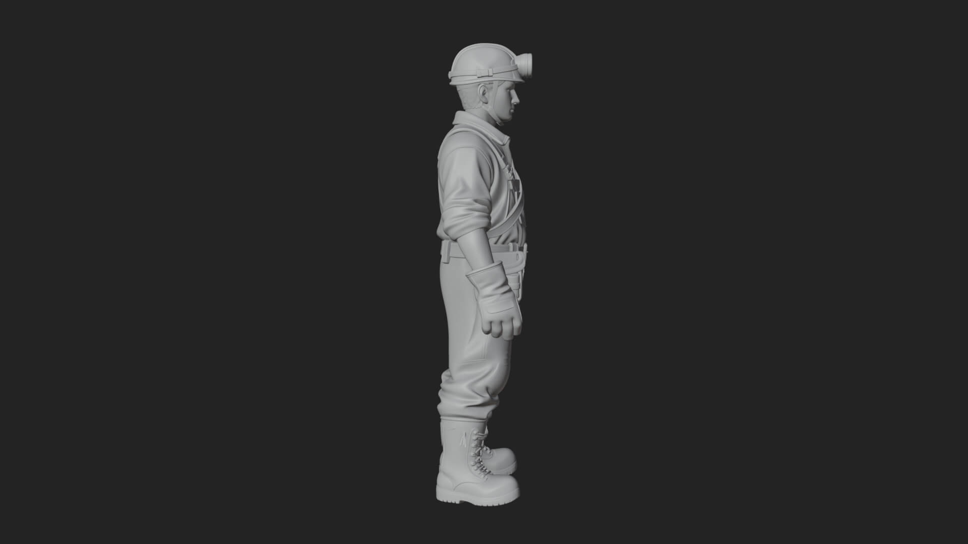 Miner man Statue Design 2 3D Print Model 3D Model
