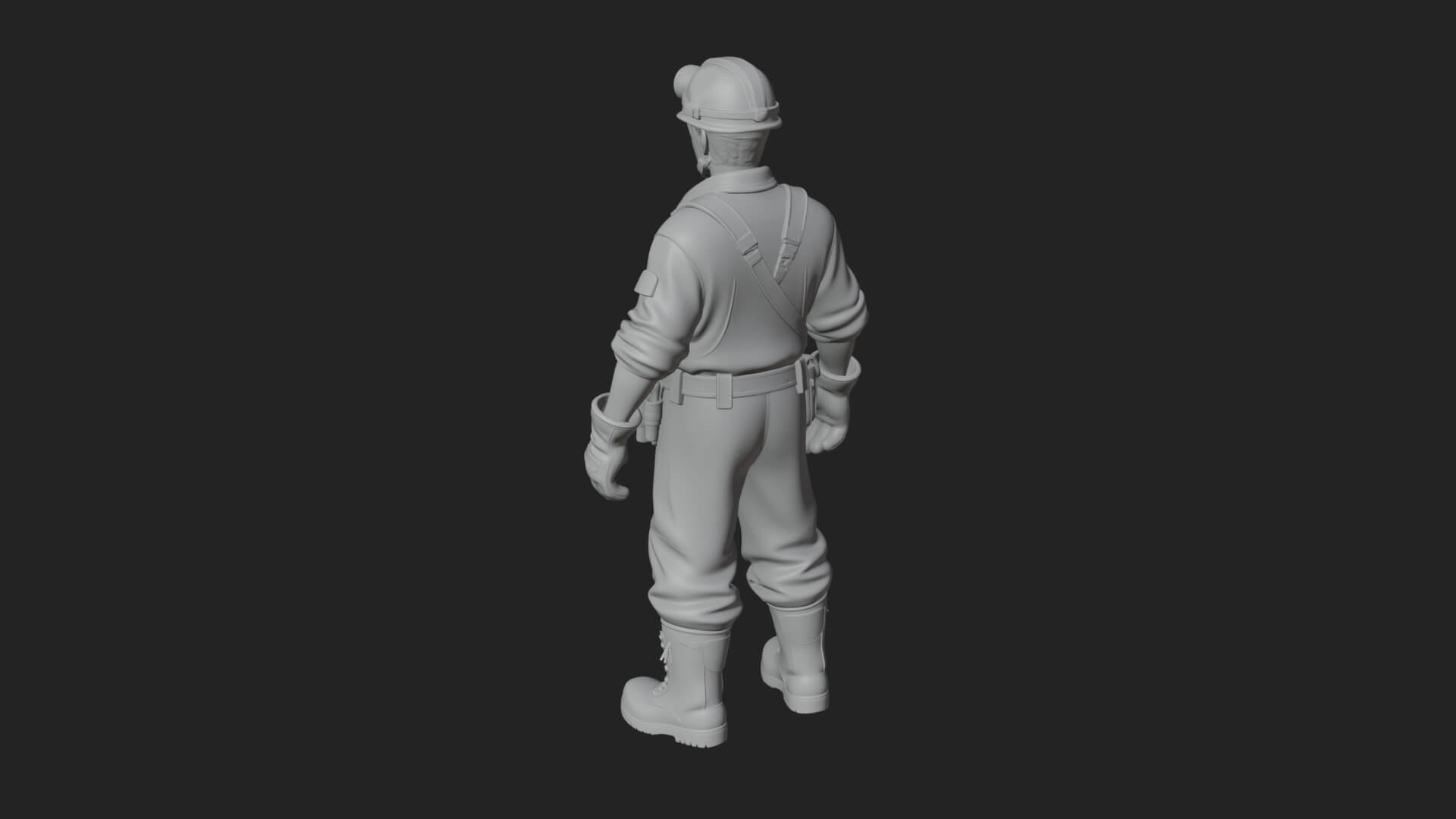 Miner man Statue Design 2 3D Print Model 3D Model