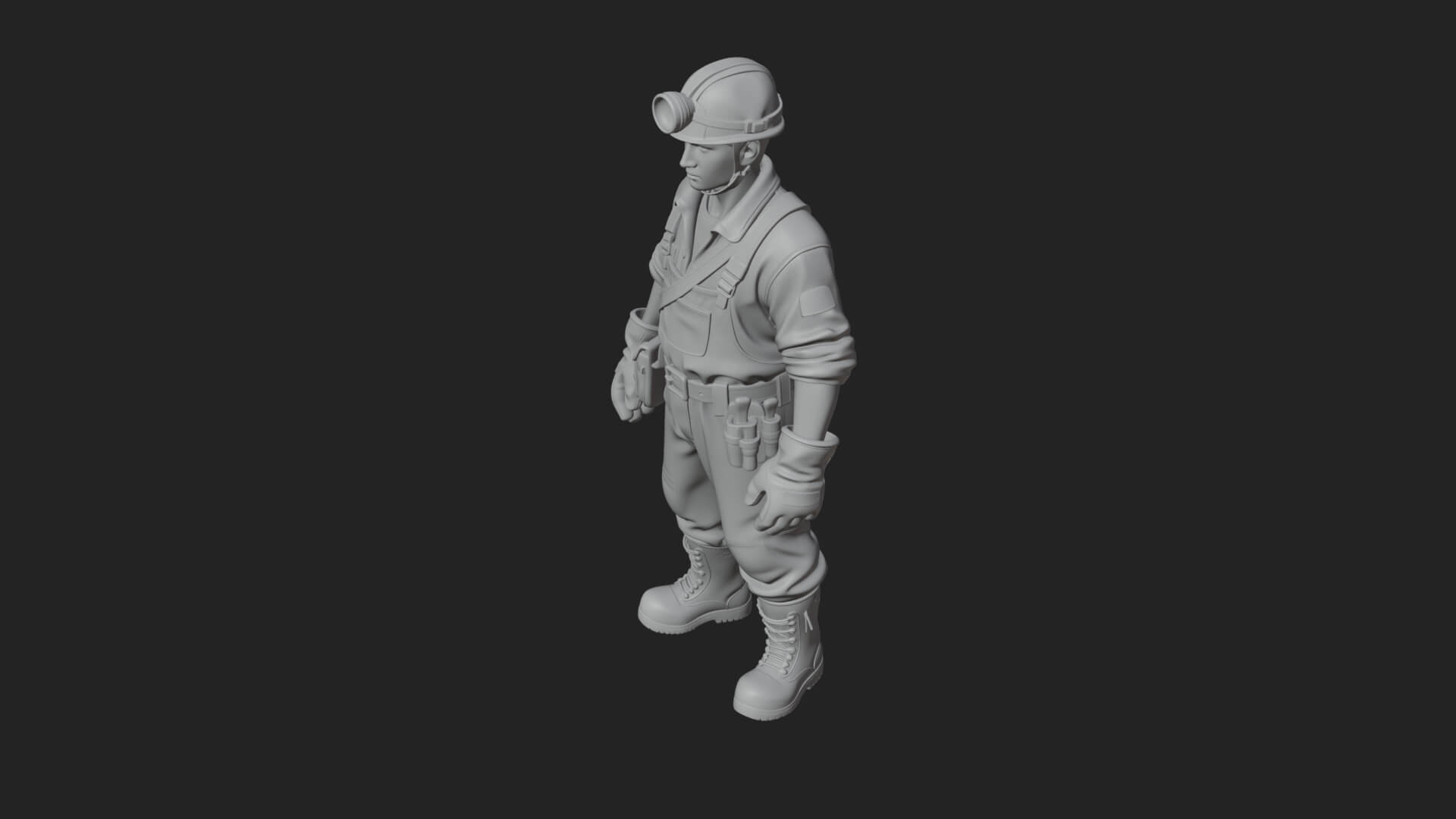 Miner man Statue Design 2 3D Print Model 3D Model
