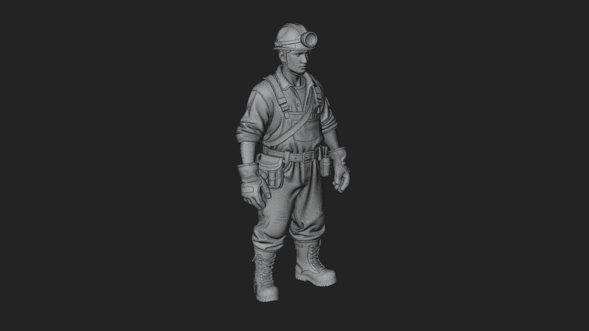 Miner man Statue Design 2 3D Print Model 3D Model