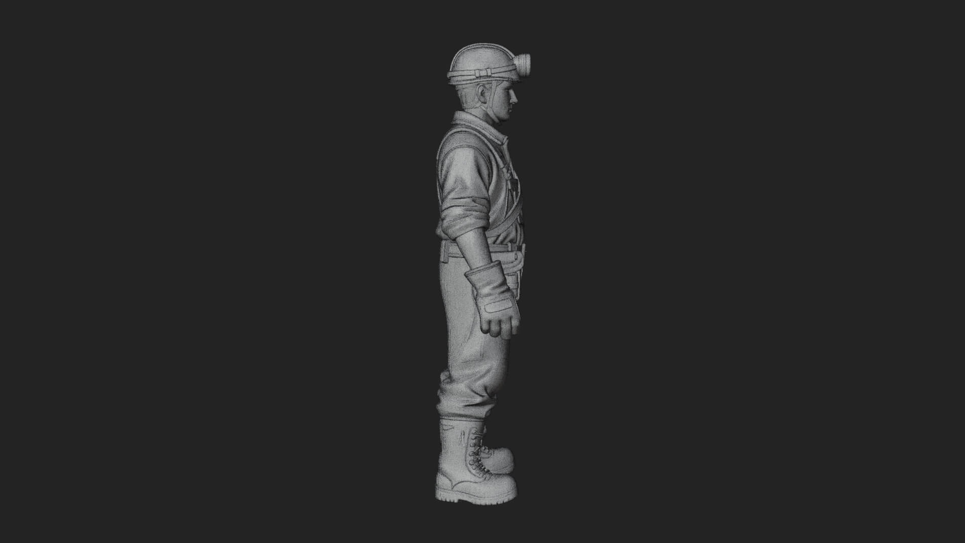 Miner man Statue Design 2 3D Print Model 3D Model