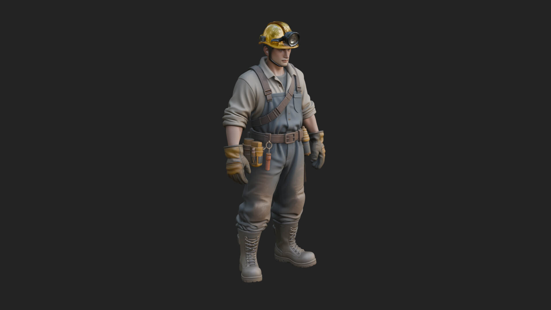 Miner Man Statue Design 3 3D Print Model 3D Model