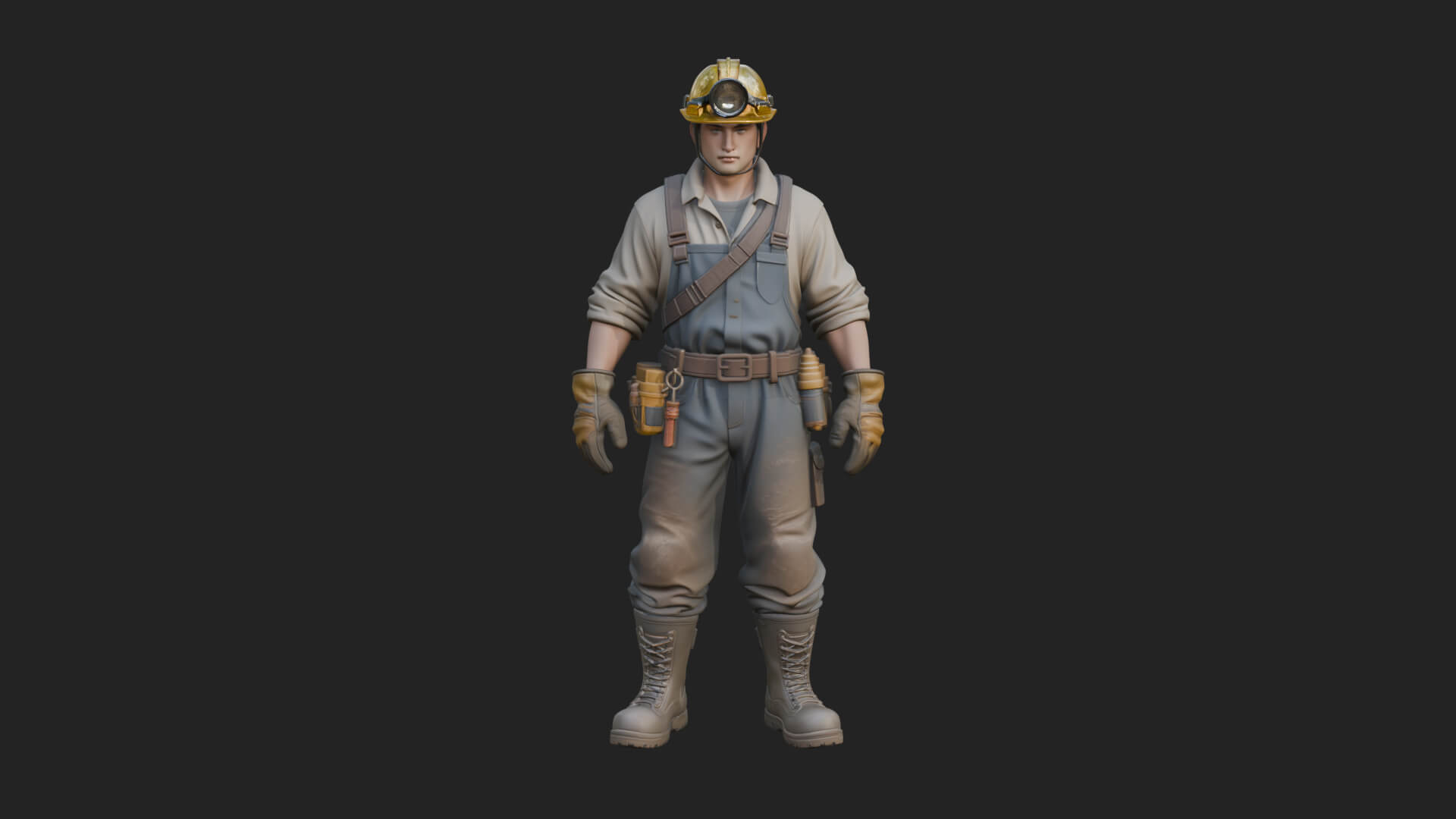 Miner Man Statue Design 3 3D Print Model 3D Model