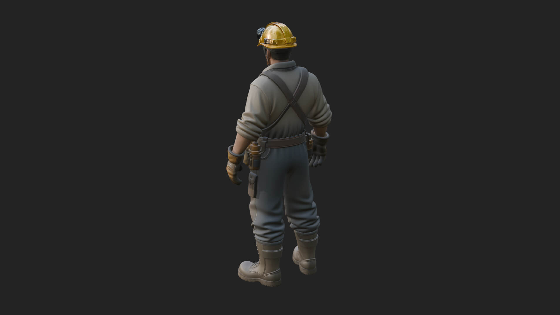 Miner Man Statue Design 3 3D Print Model 3D Model
