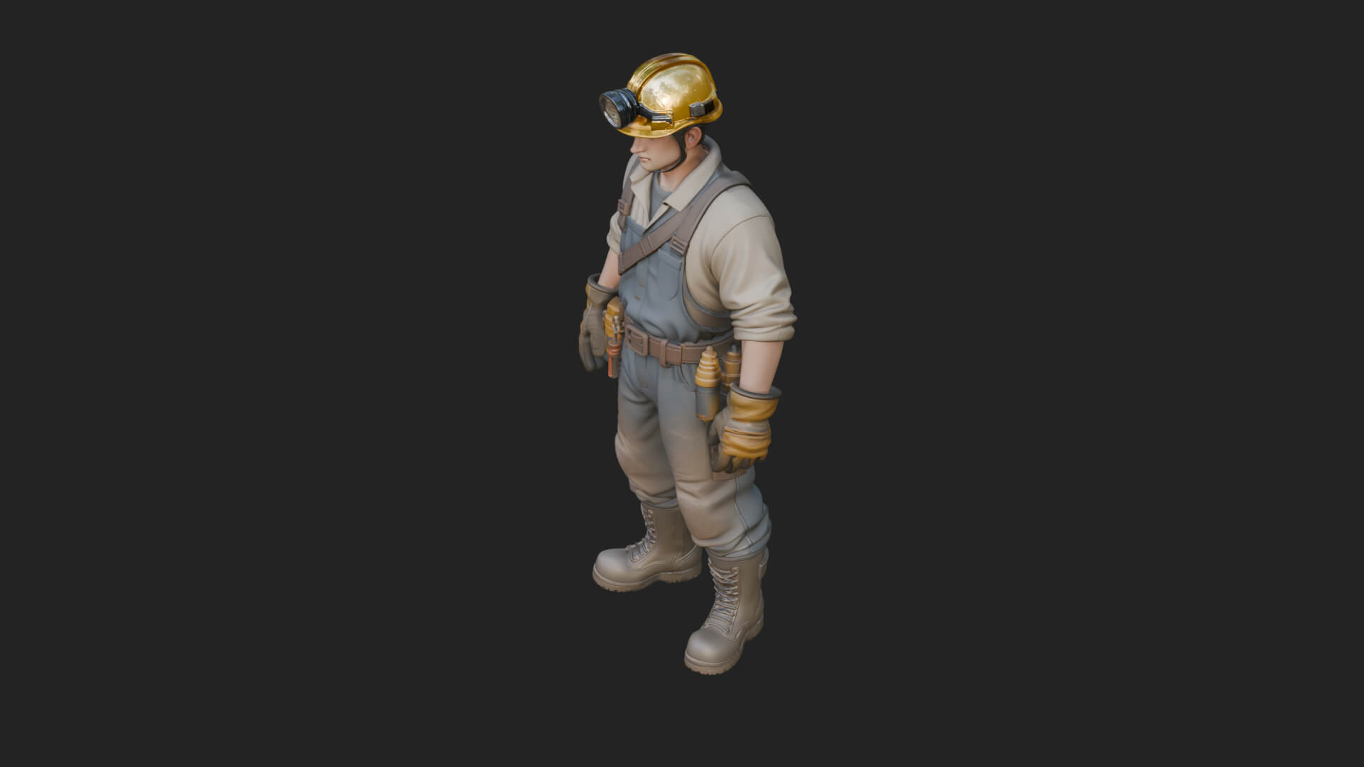 Miner Man Statue Design 3 3D Print Model 3D Model