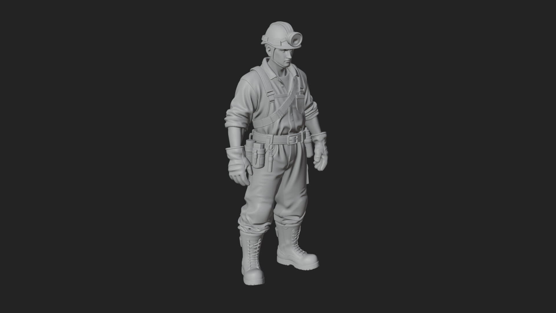 Miner Man Statue Design 3 3D Print Model 3D Model