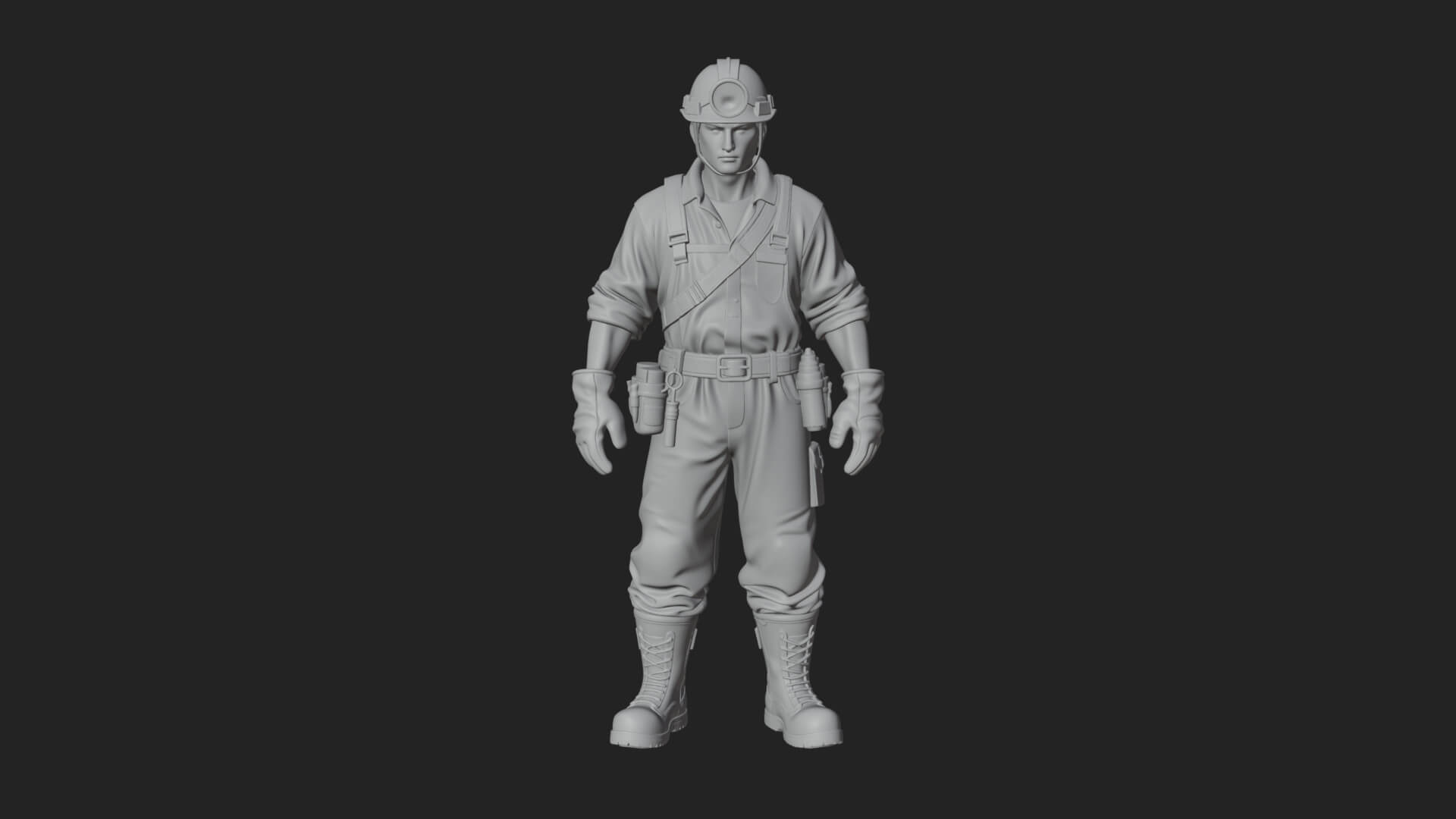Miner Man Statue Design 3 3D Print Model 3D Model