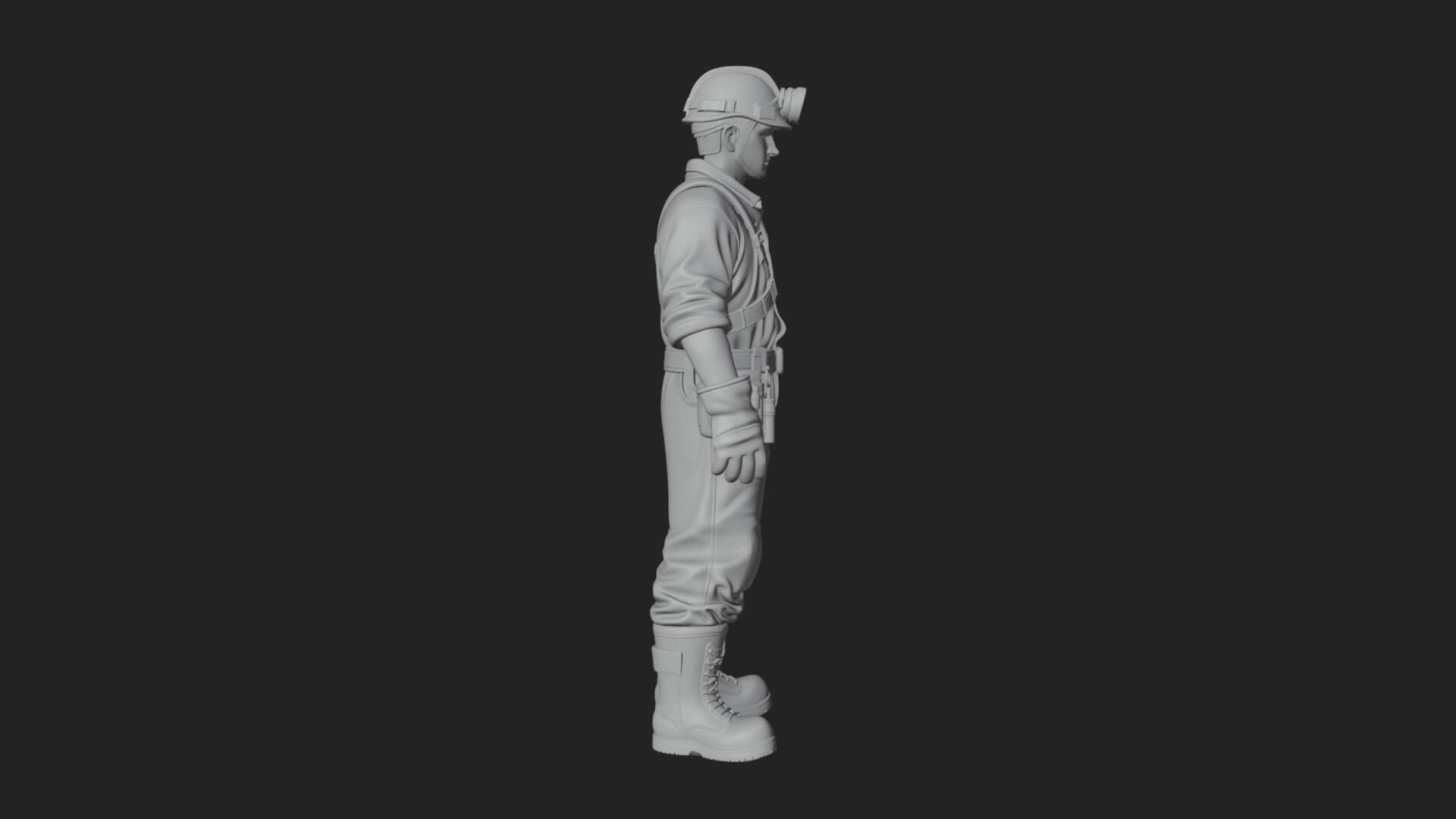Miner Man Statue Design 3 3D Print Model 3D Model