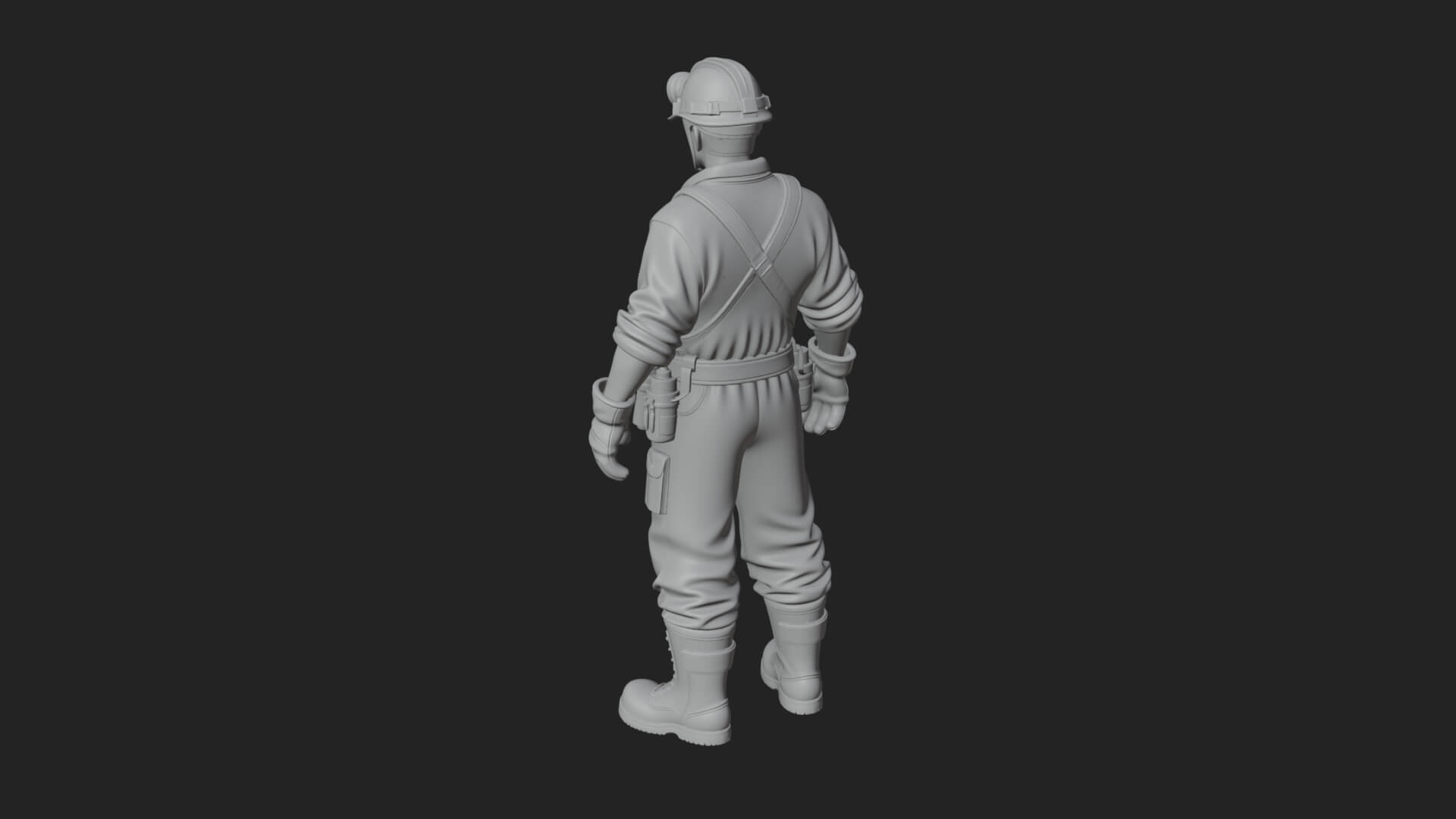 Miner Man Statue Design 3 3D Print Model 3D Model